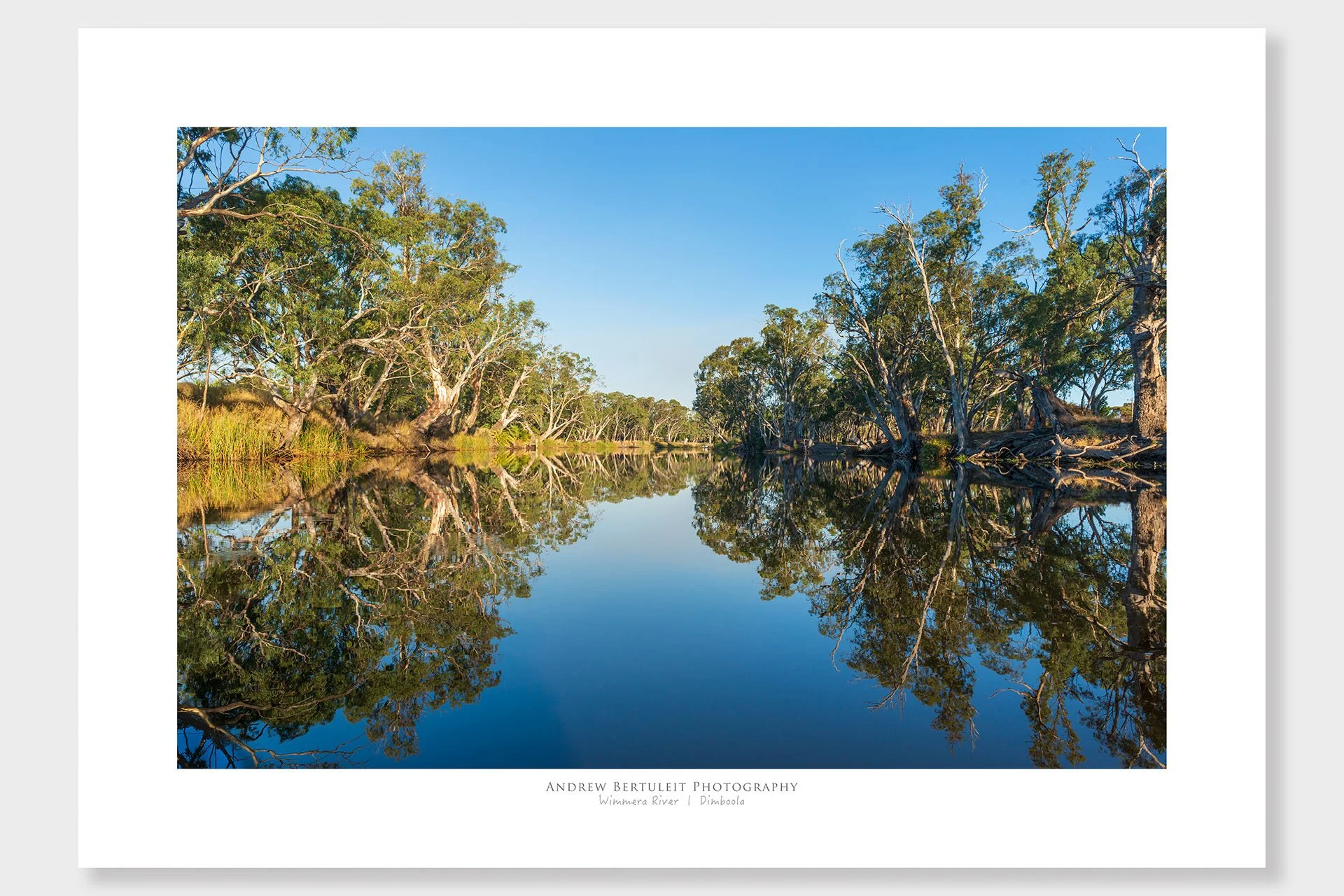 Wimmera River print with white border, ready for a standard frame