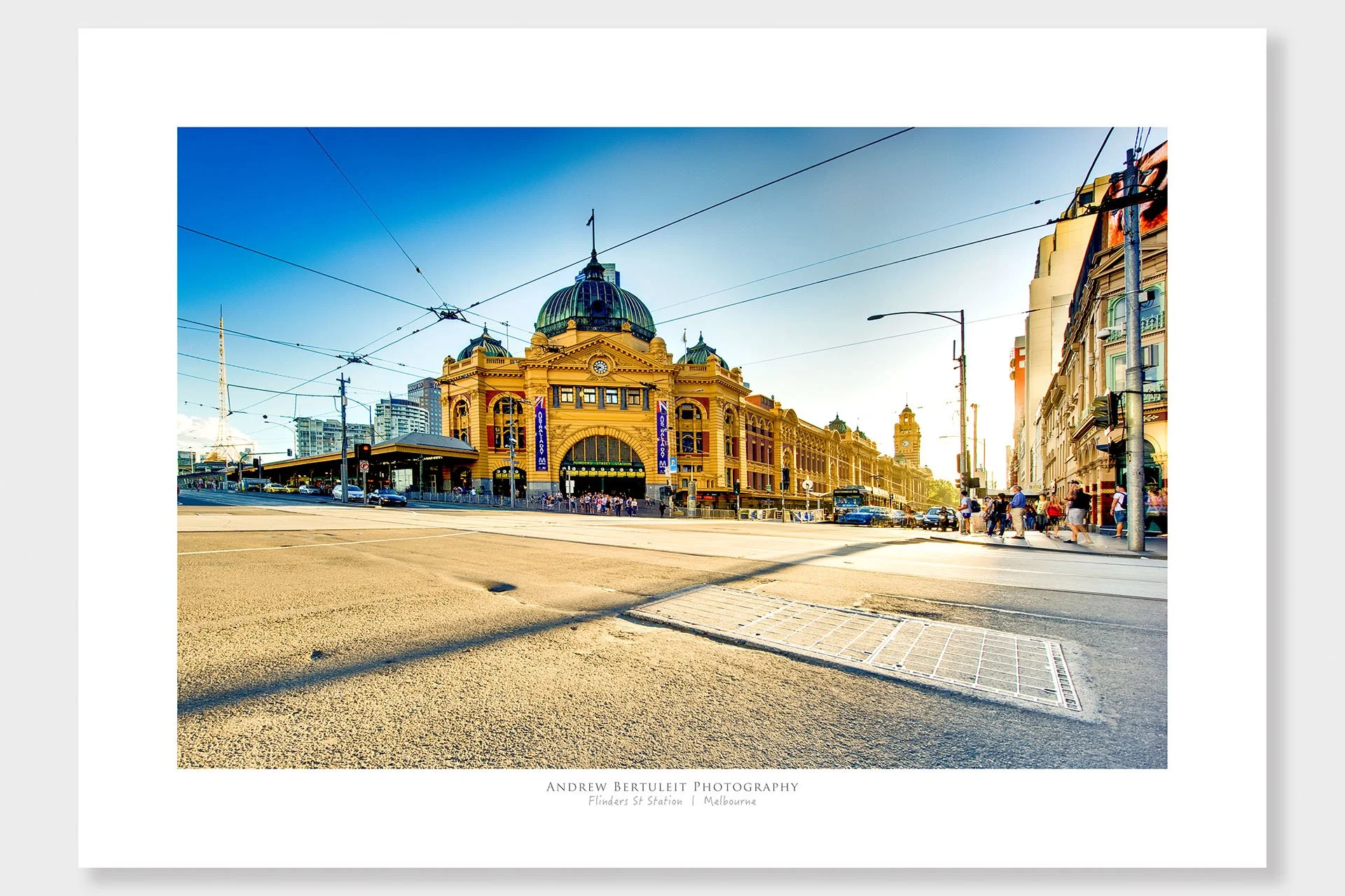Flinders Street Station print with white border, ready for a standard frame.