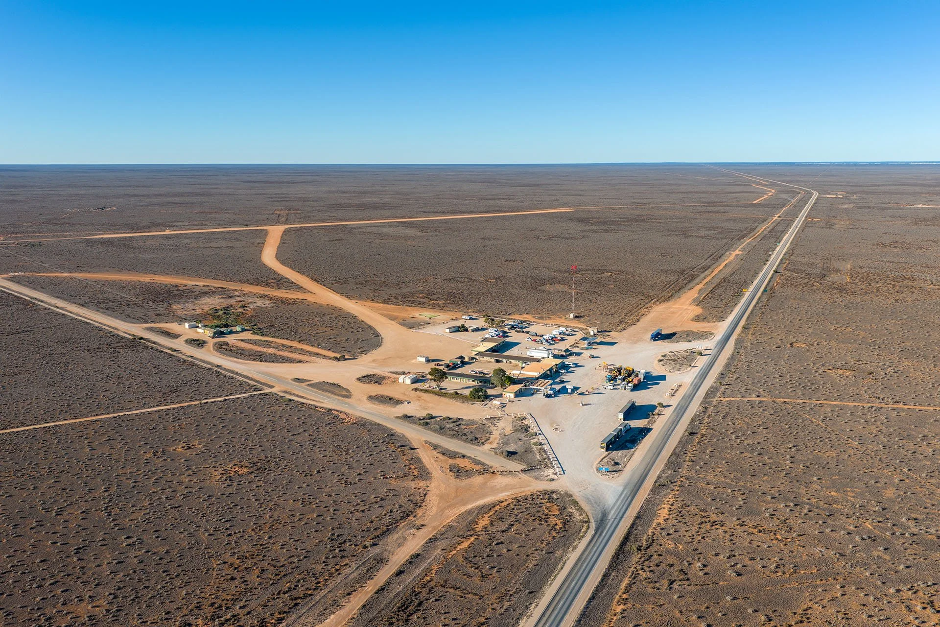 Aerial of the Nullarbor Roadhouse, SA