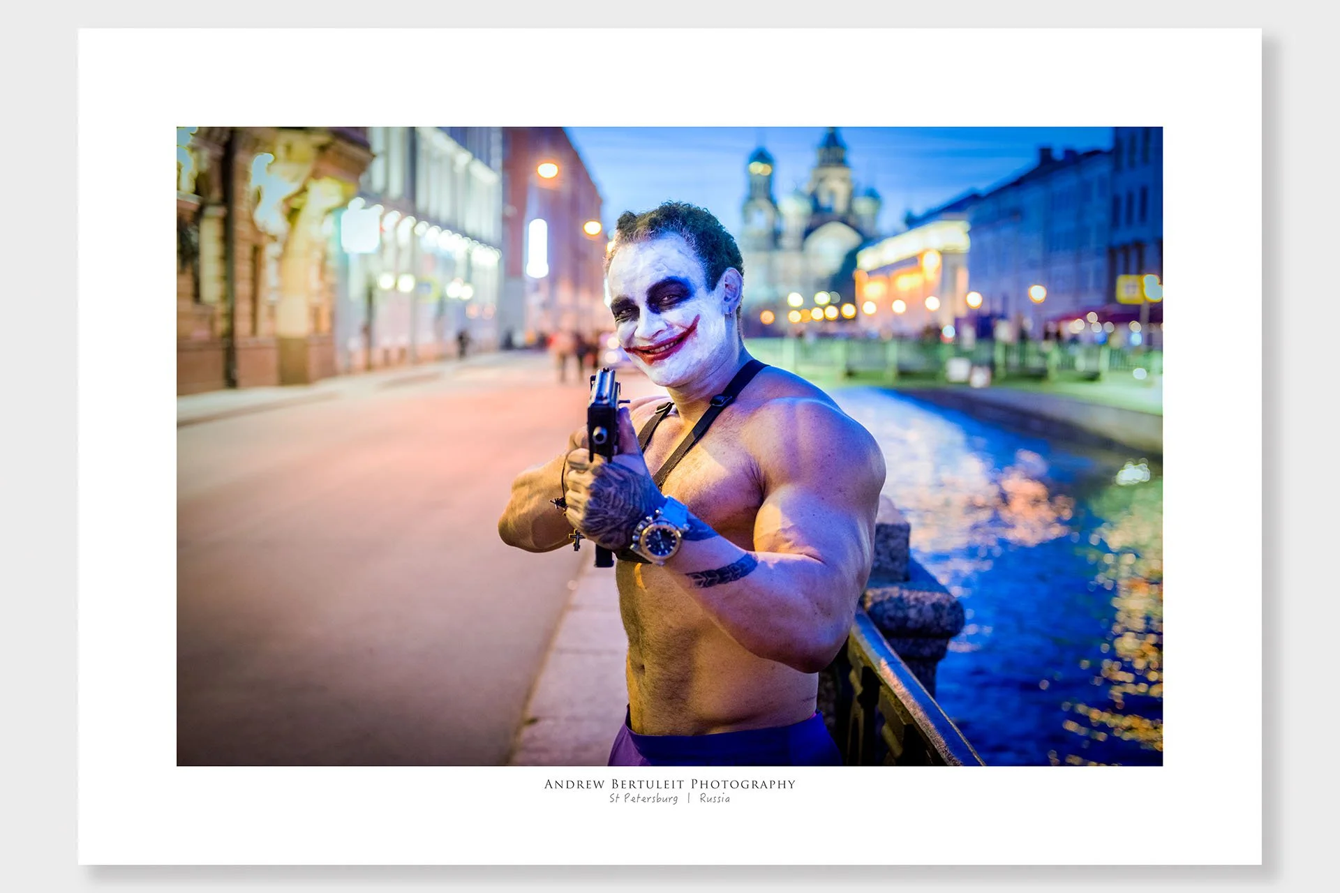 St Petersburg Joker print with white border, ready for a standard frame.