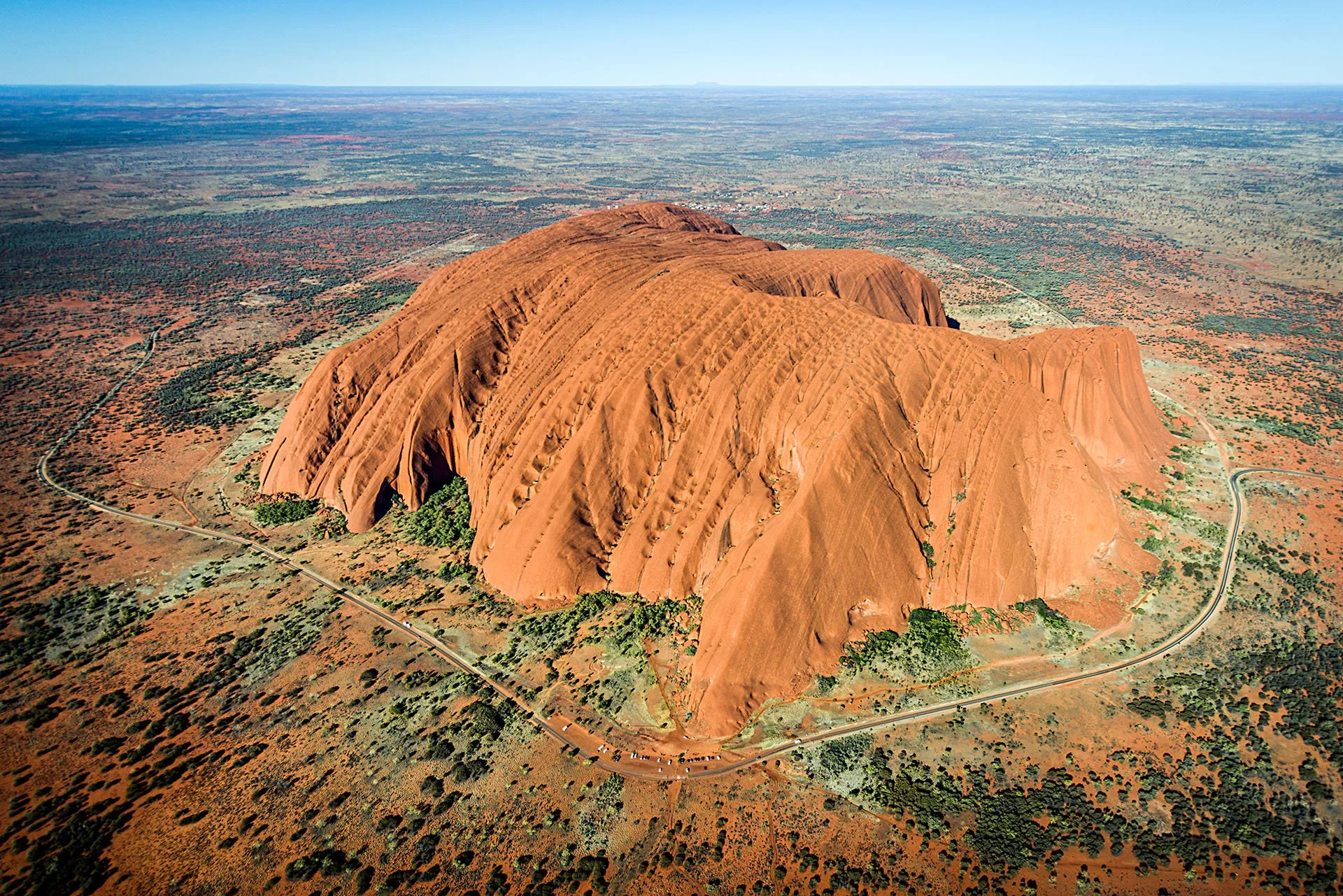 Uluru (Ayers Rock) shot from the air, Northern Territory