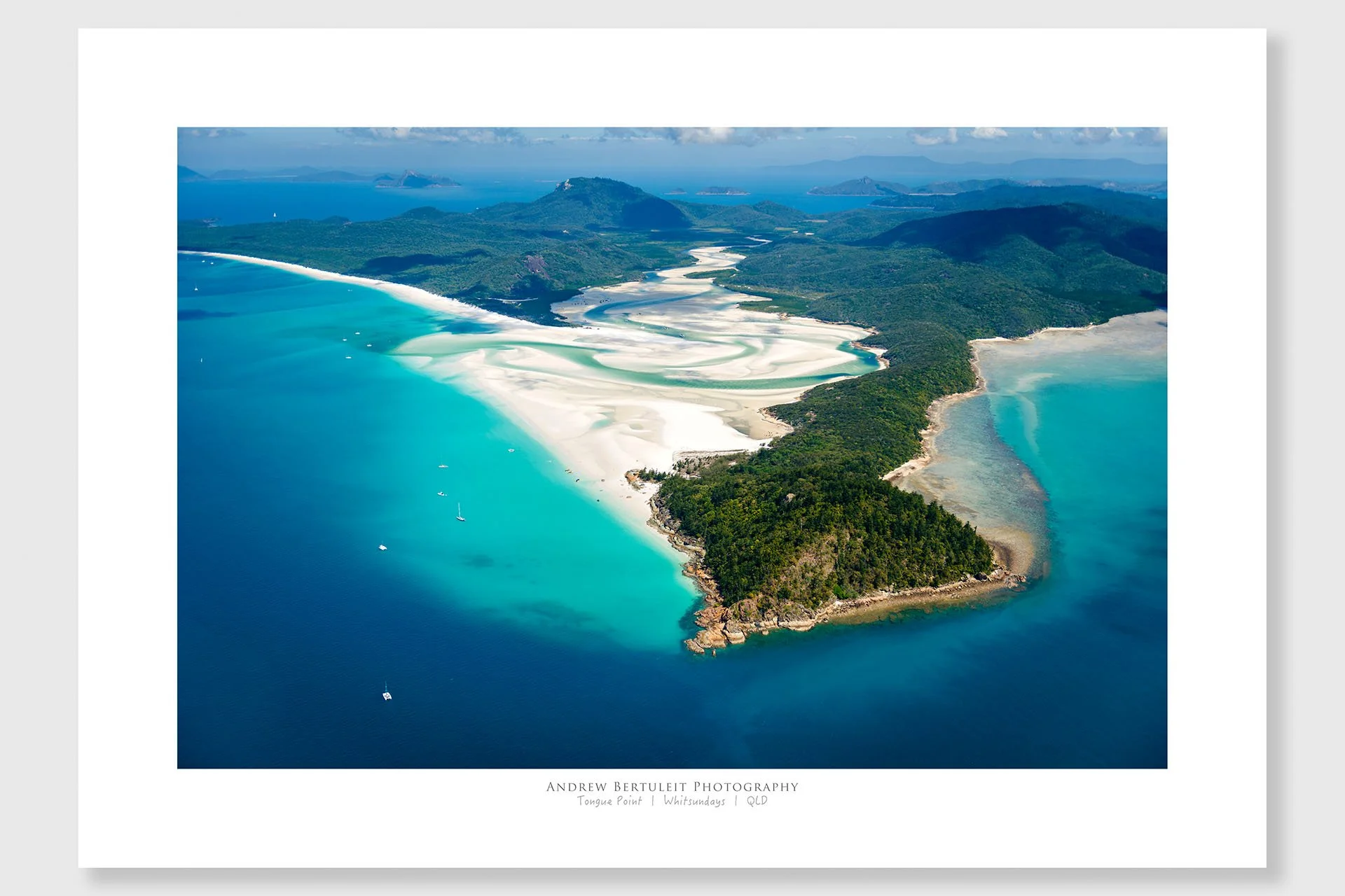 Whitsundays print with white border, ready for a standard frame