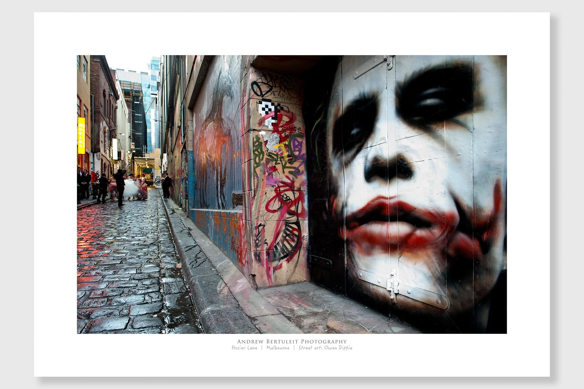 Joker print with white border, ready for a standard frame