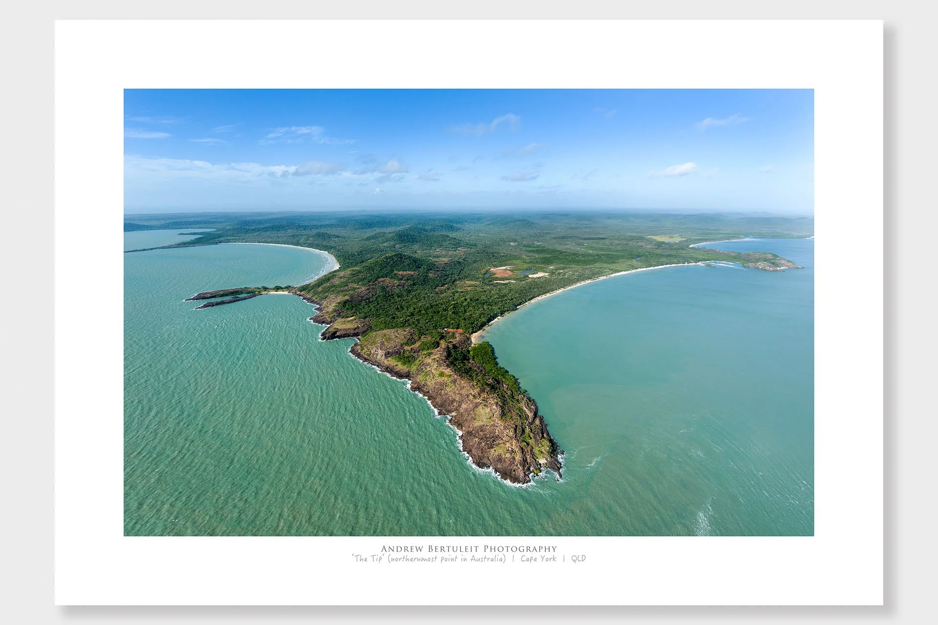 Cape York print with white border, ready for a standard frame
