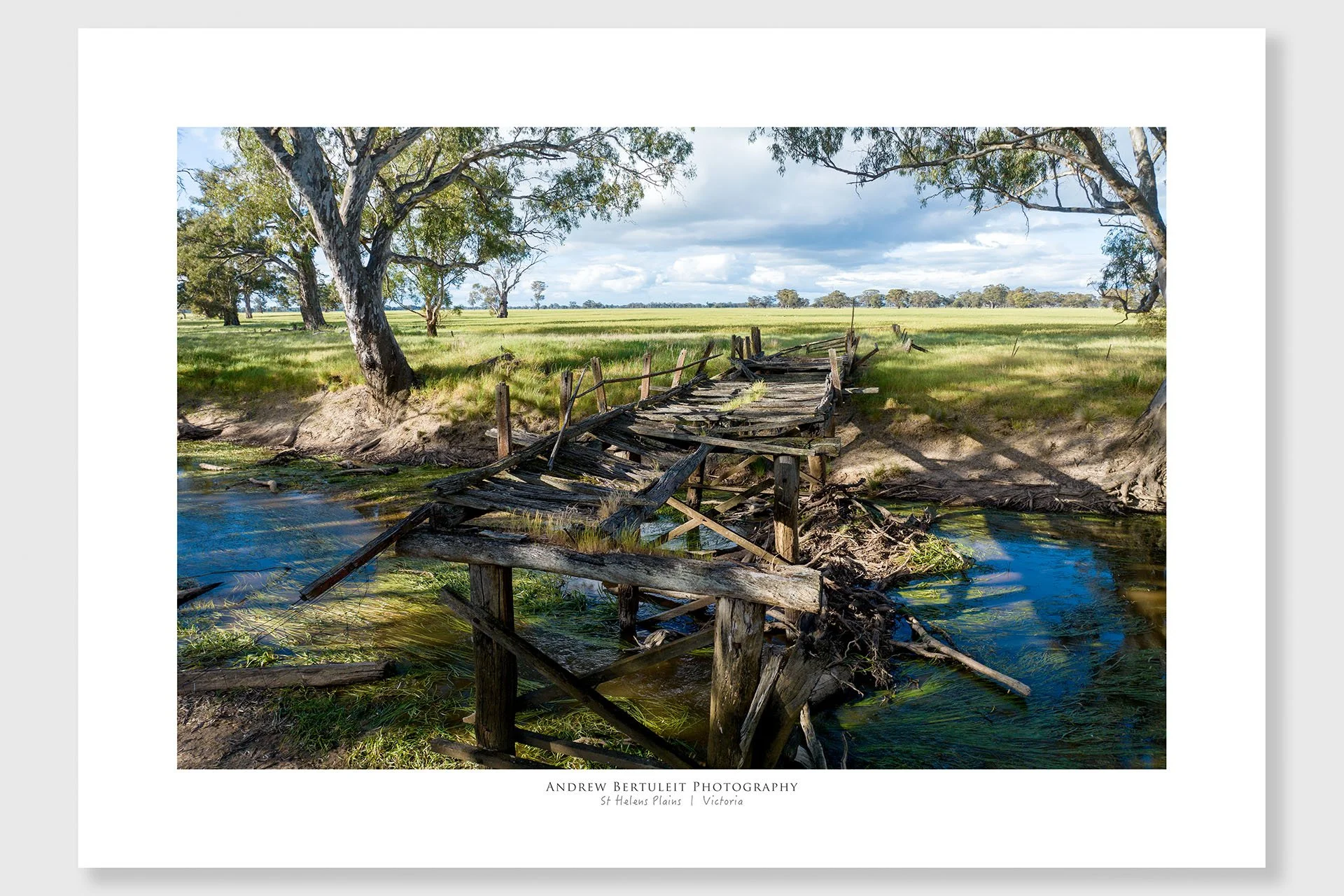 Old bridge print with white border, ready for a standard frame