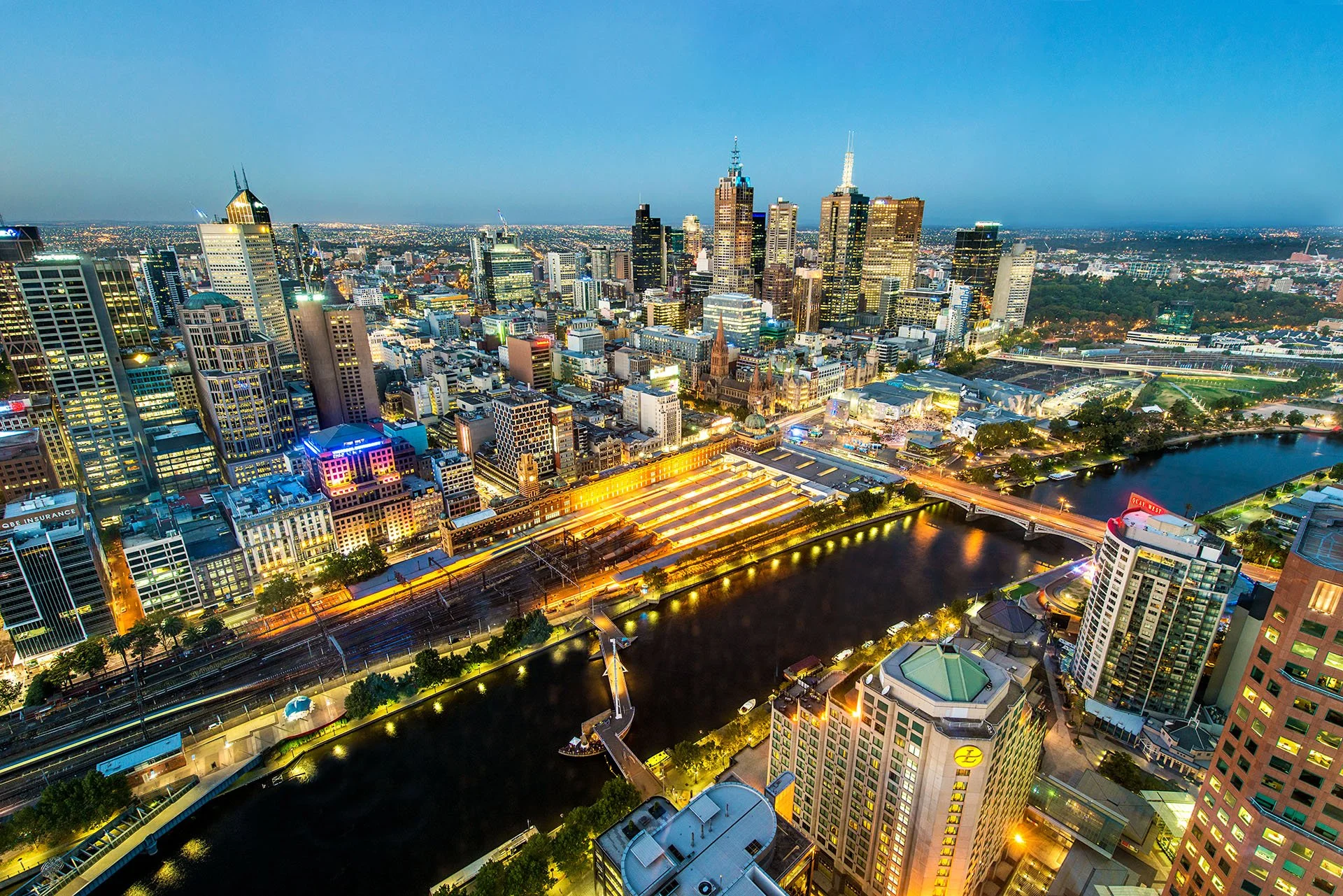 View from the Eureka Tower at night, Southbank, Melbourne