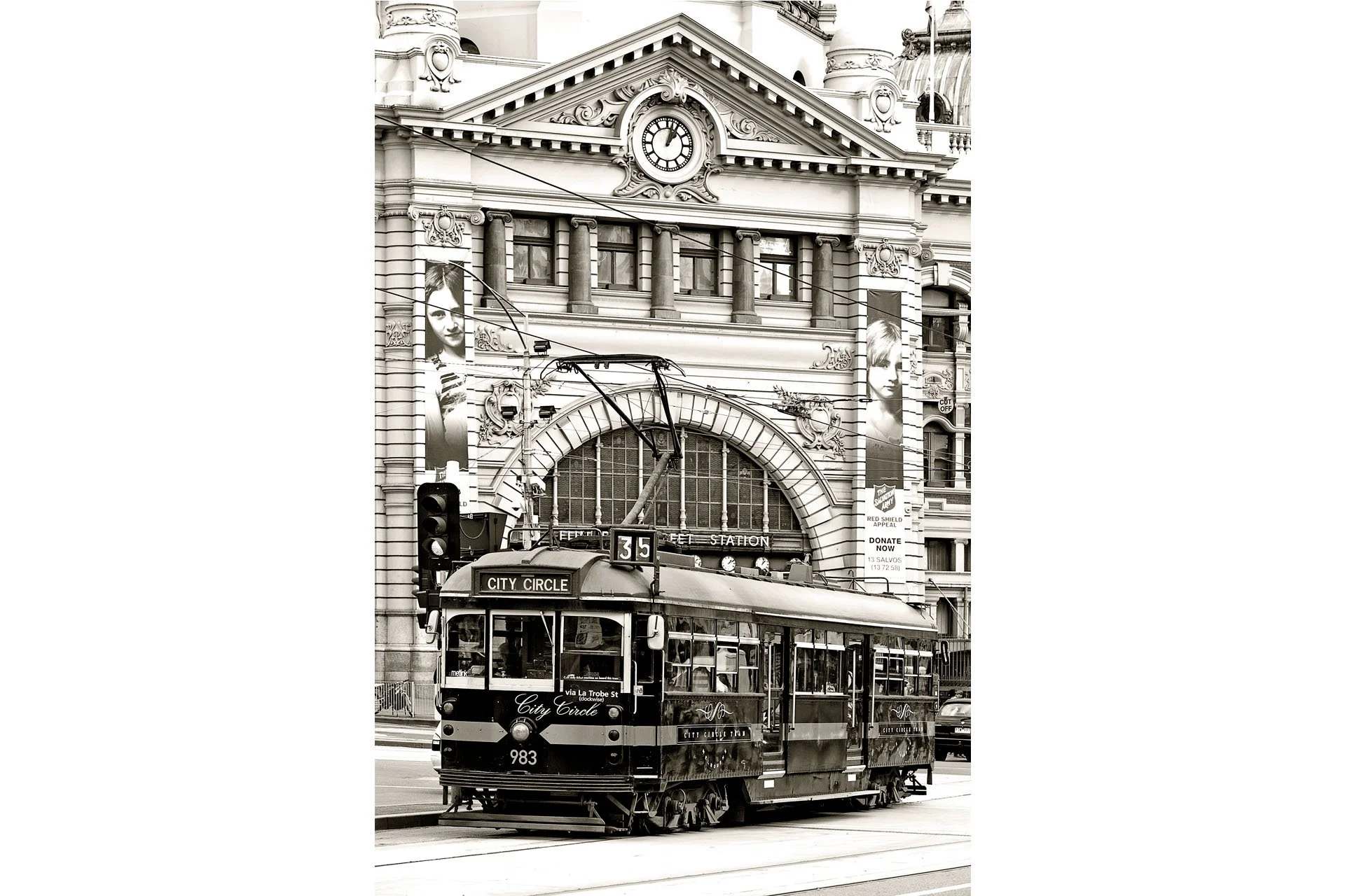 Old Tram and Flinders St Station, Melbourne VIC