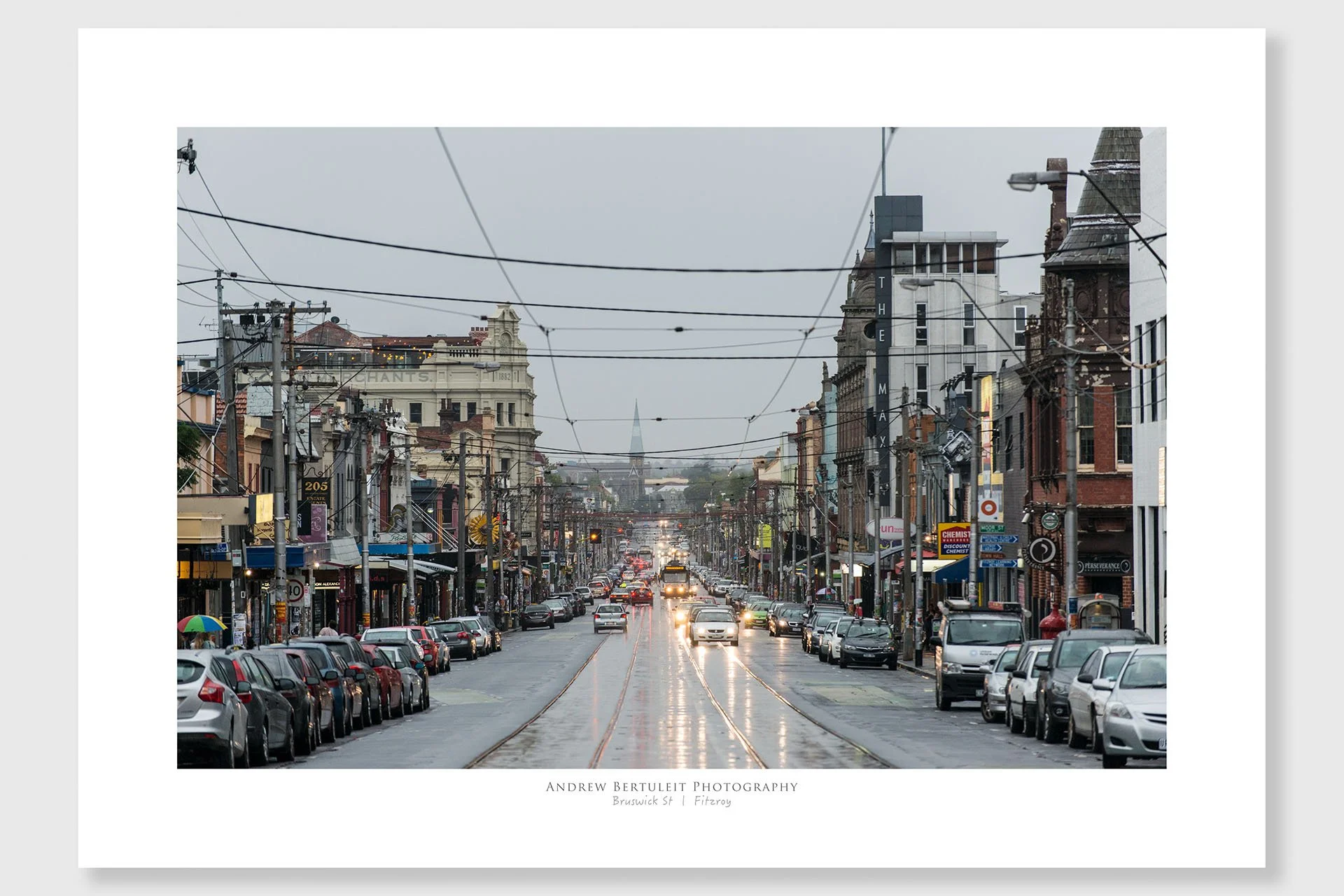 Fitzroy print with white border, ready for a standard frame