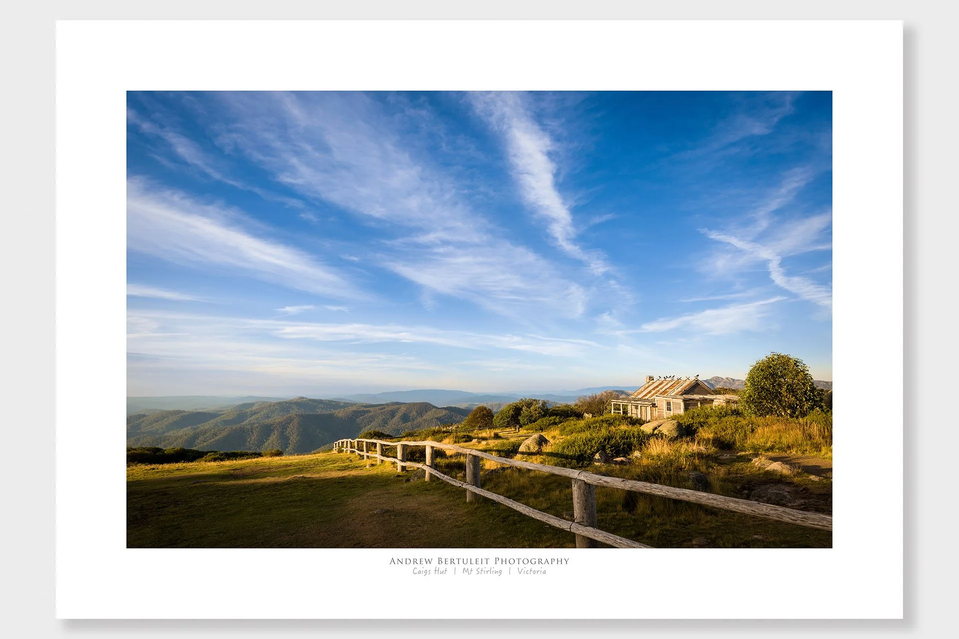 Craig’s Hut Mount Stirling print with white border, ready for a standard frame.