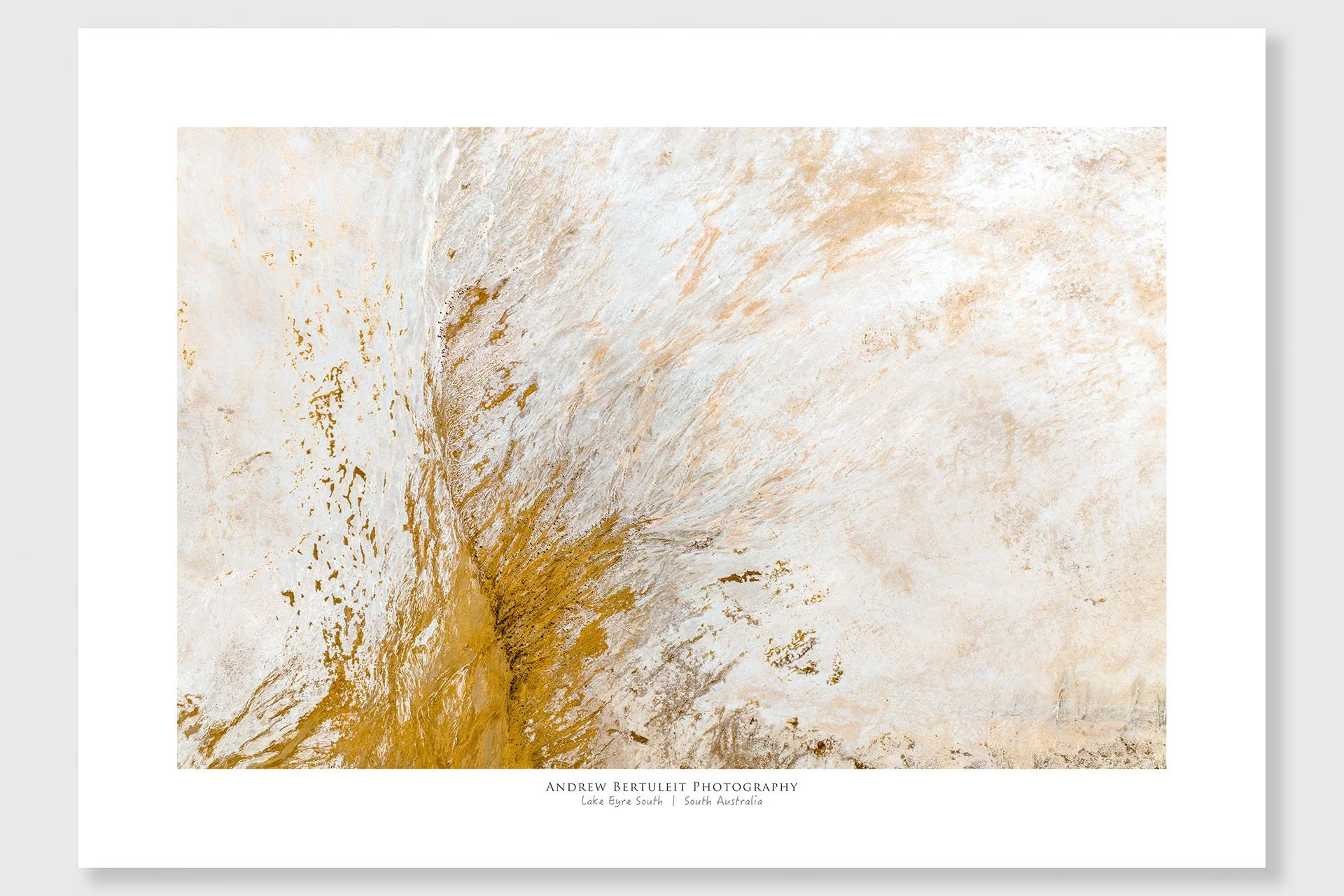 Abstract lake print with white border, ready for a standard frame