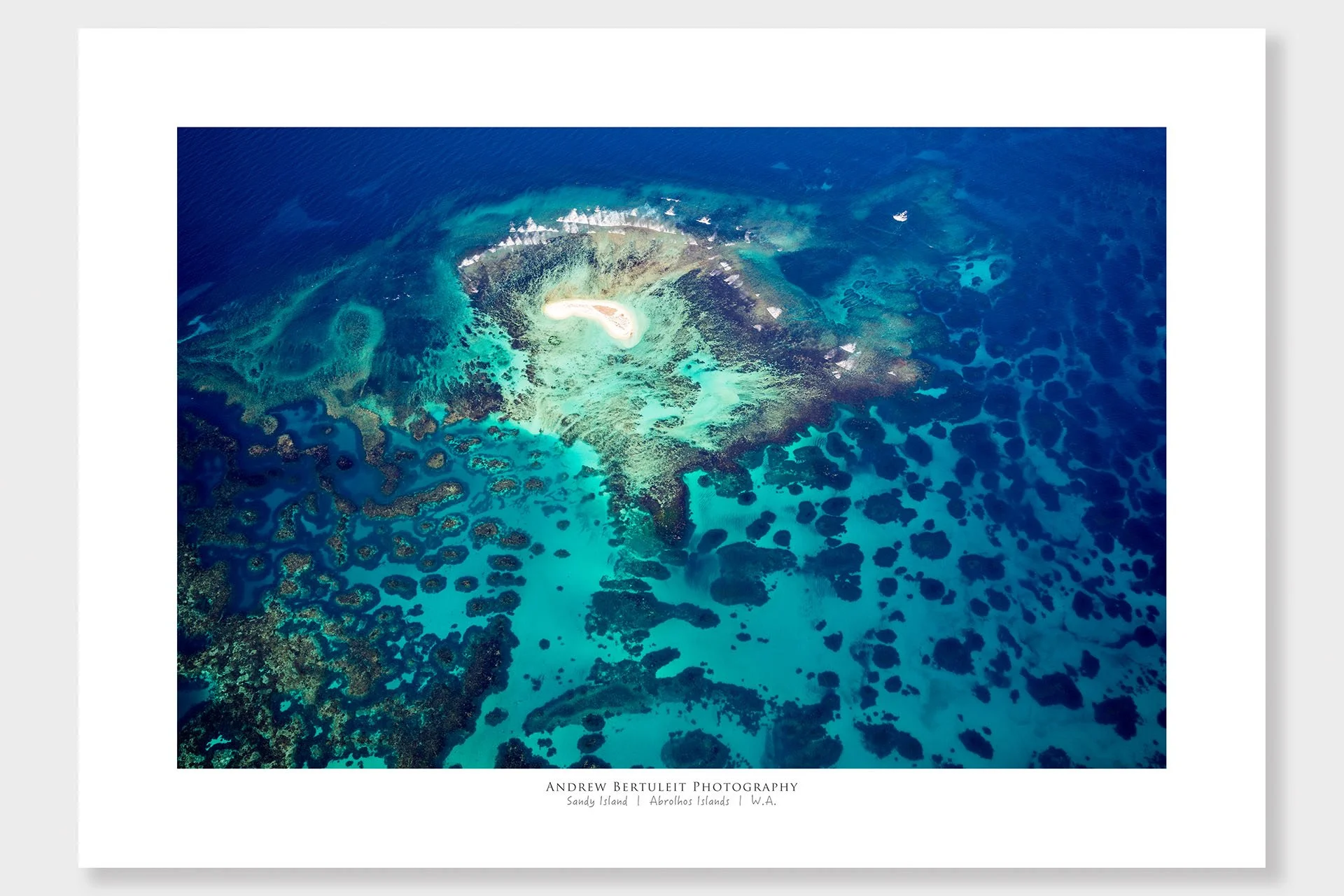 Abrolhos Islands Sandy Island print with white border, ready for a standard frame.