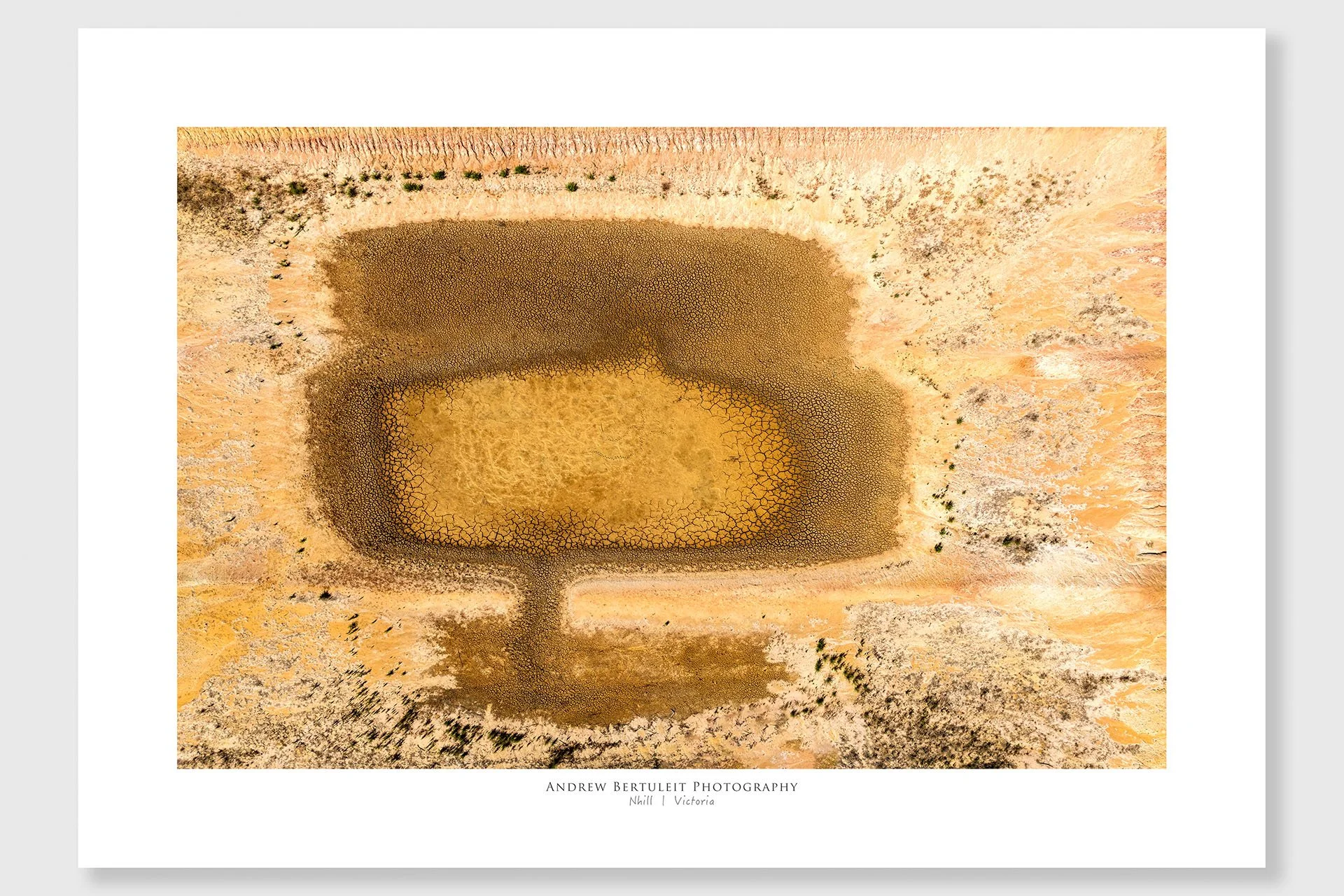 Watering hole print with white border, ready for a standard frame