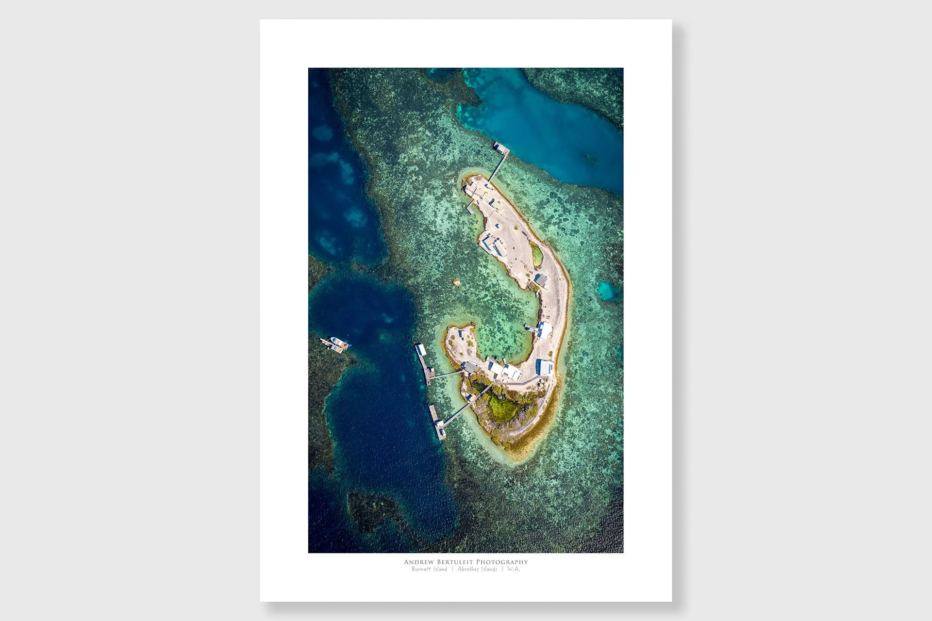 Burnett Island print with white border, ready for a standard frame