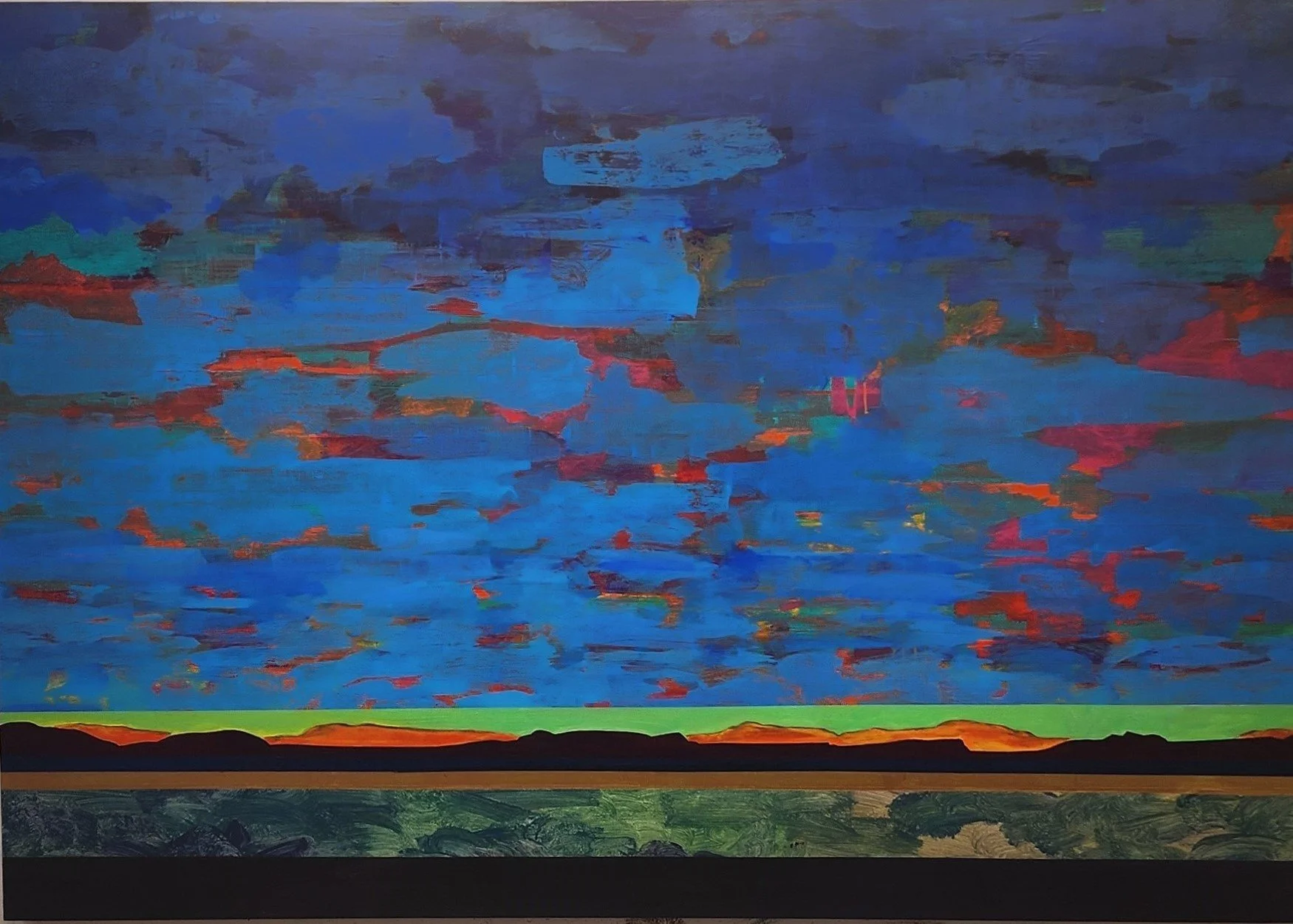 Electric Sky, 50 x 72 inches, acrylic on canvas. Available at Canyon Contemporary.