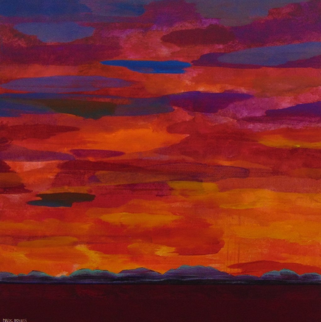 Metaphysical Sky, 40 x 40 inches, acrylic on canvas. 🔴.