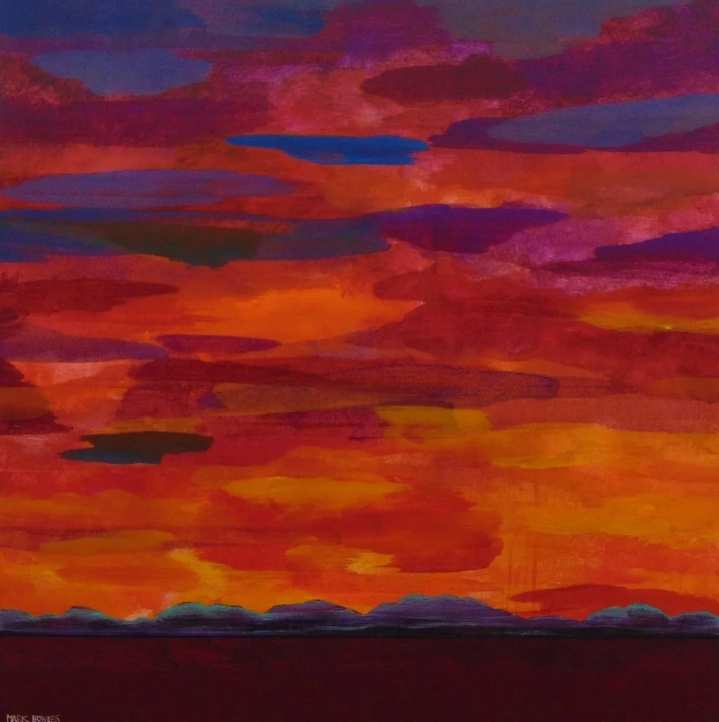Metaphysical Sky, 40 x 40 inches, acrylic on canvas. 🔴