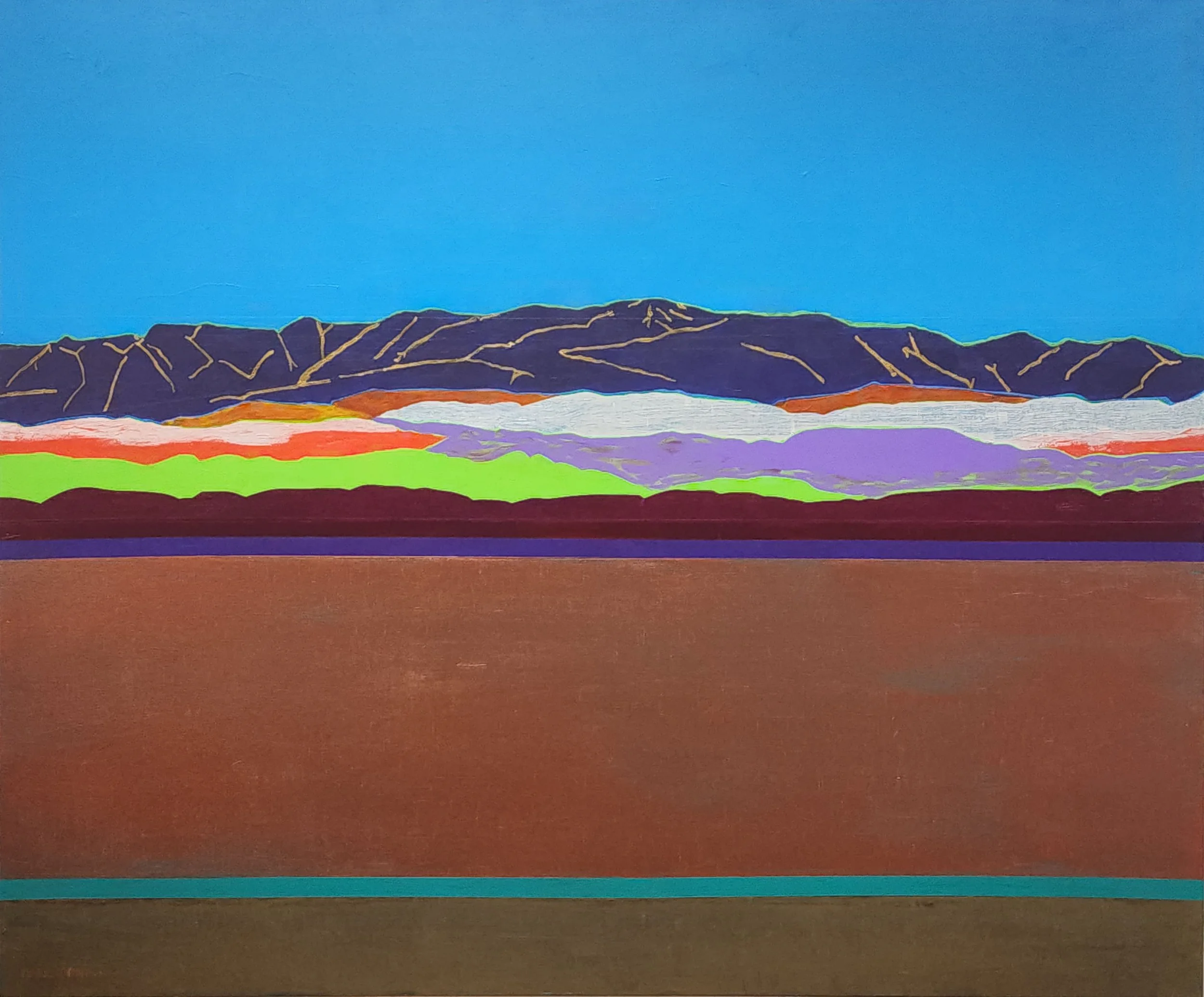 San Jacinto Ridgeline, 40 x 40 inches, acrylic on canvas. Available at Coda Gallery.
