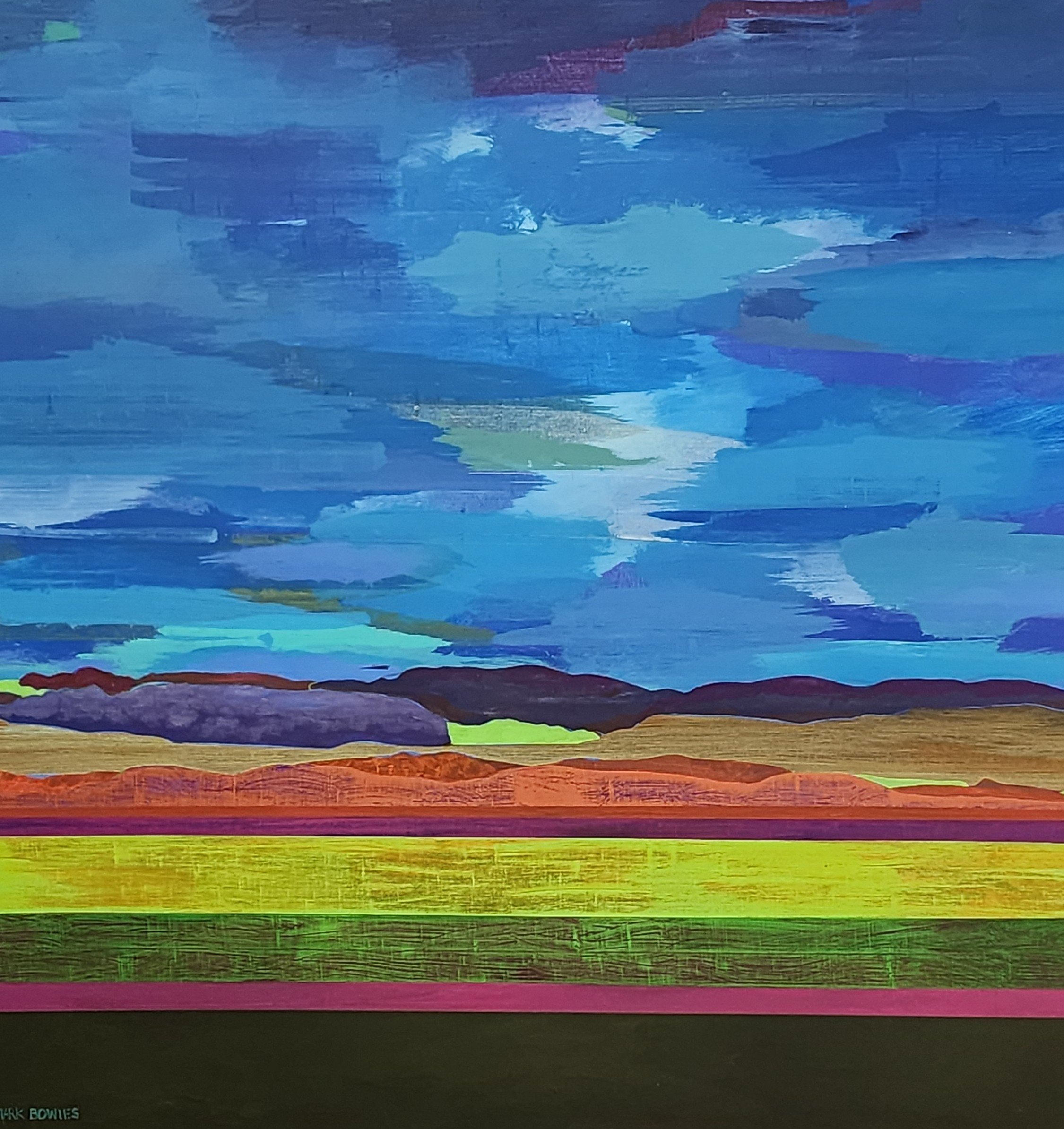 Layers of Day, 48 x 48 inches, acrylic on canvas. Available at Coda Gallery.