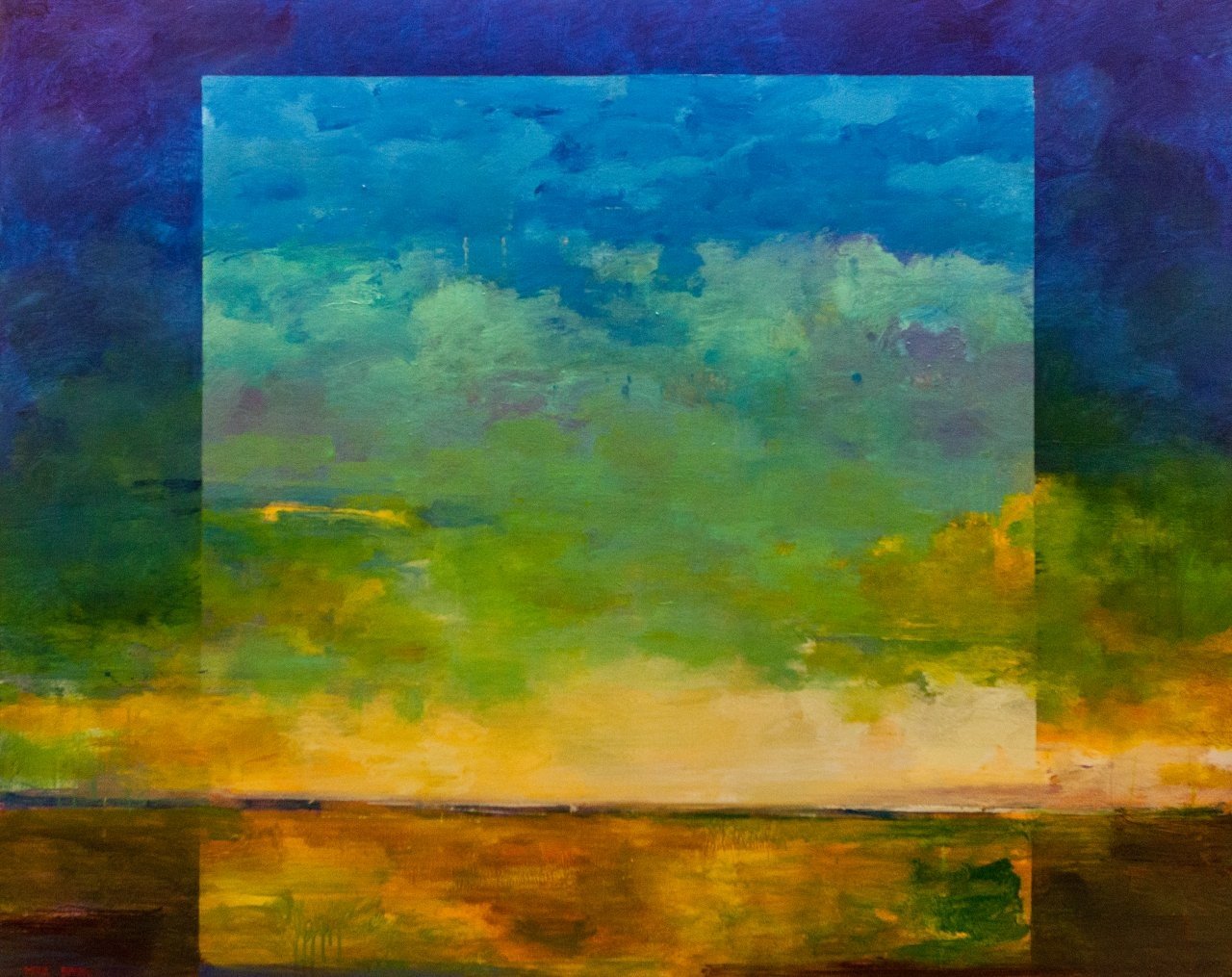 Formation, 48 x 60 inches, acrylic on canvas. 🔴