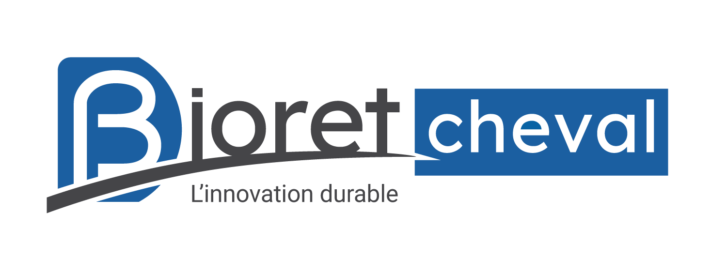 Logo de Bioret cheval avec le texte "L'innovation durable"