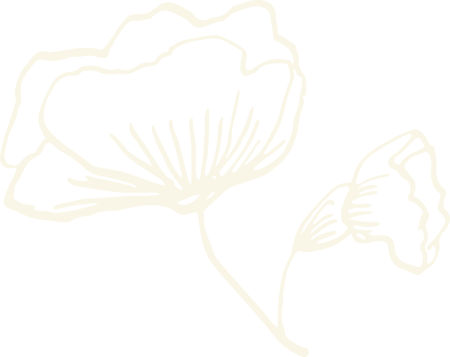 Fiori stilizzati in bianco su sfondo nero.