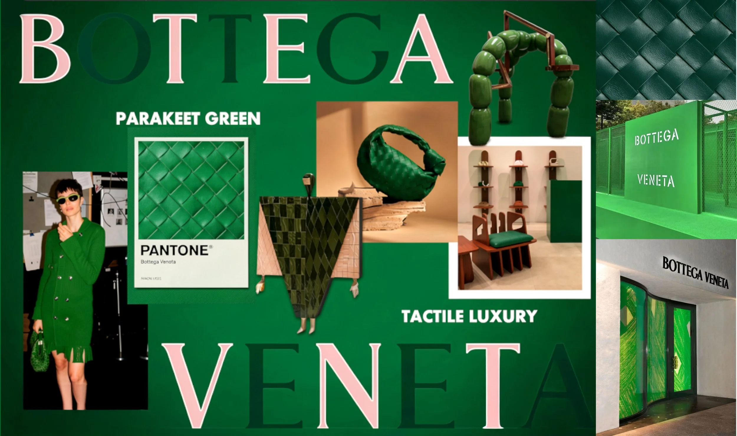 Parakeet green moodboard for Bottega Veneta
