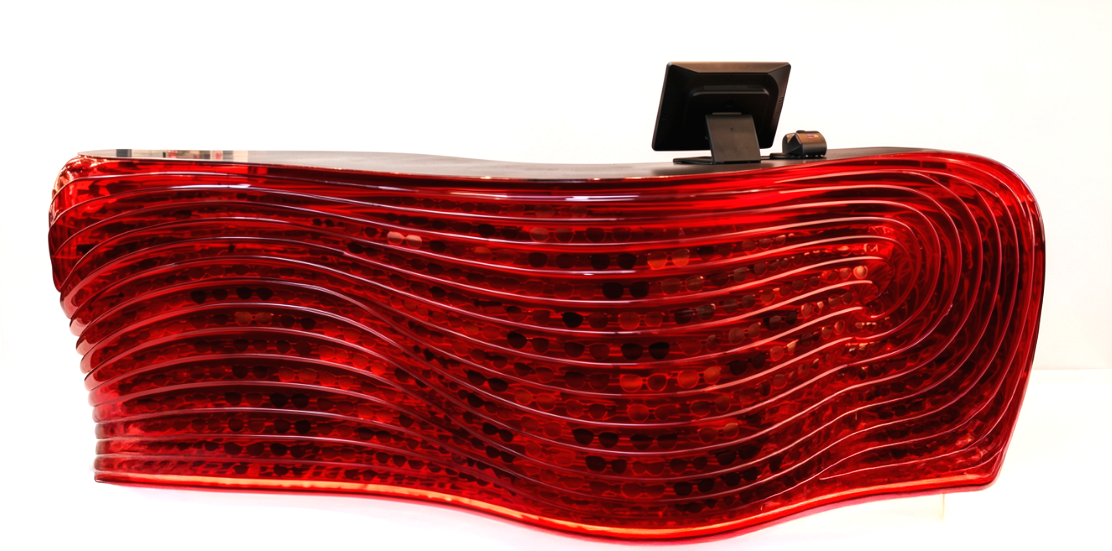 New Ray Ban Reception Counter at retail, displaying old sunglasses. We convert the reception counter to a store centerpiece