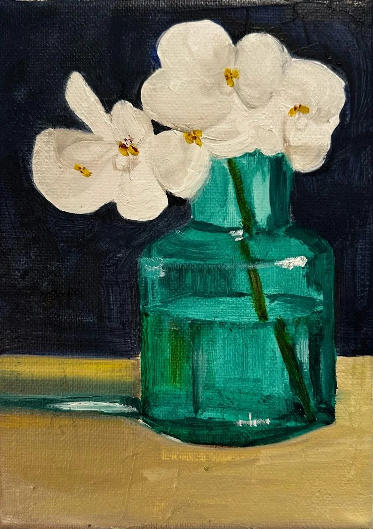 Phalaenopsis & Green Glass