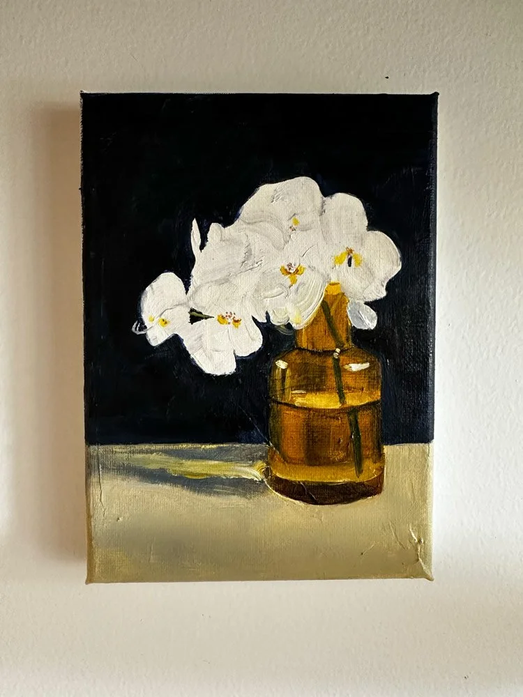Phalaenopsis & Amber Glass