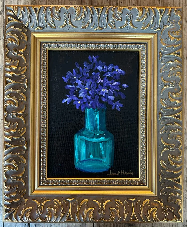 Purple Ground Orchid & Green Glass