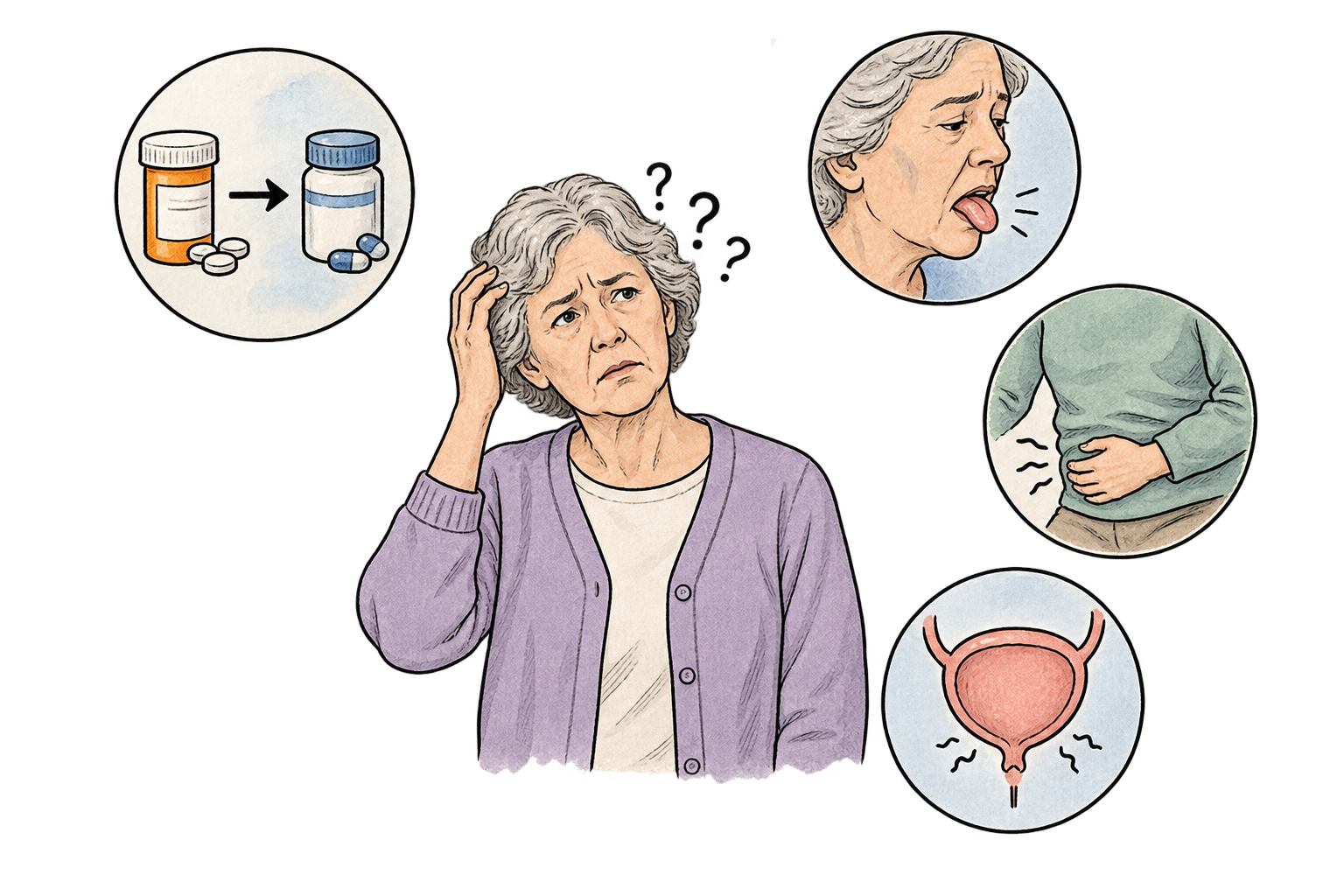 Older adult with confusion representing reduced acetylcholine activity and anticholinergic effects for psych NP and ANCC PMHNP board exam review.