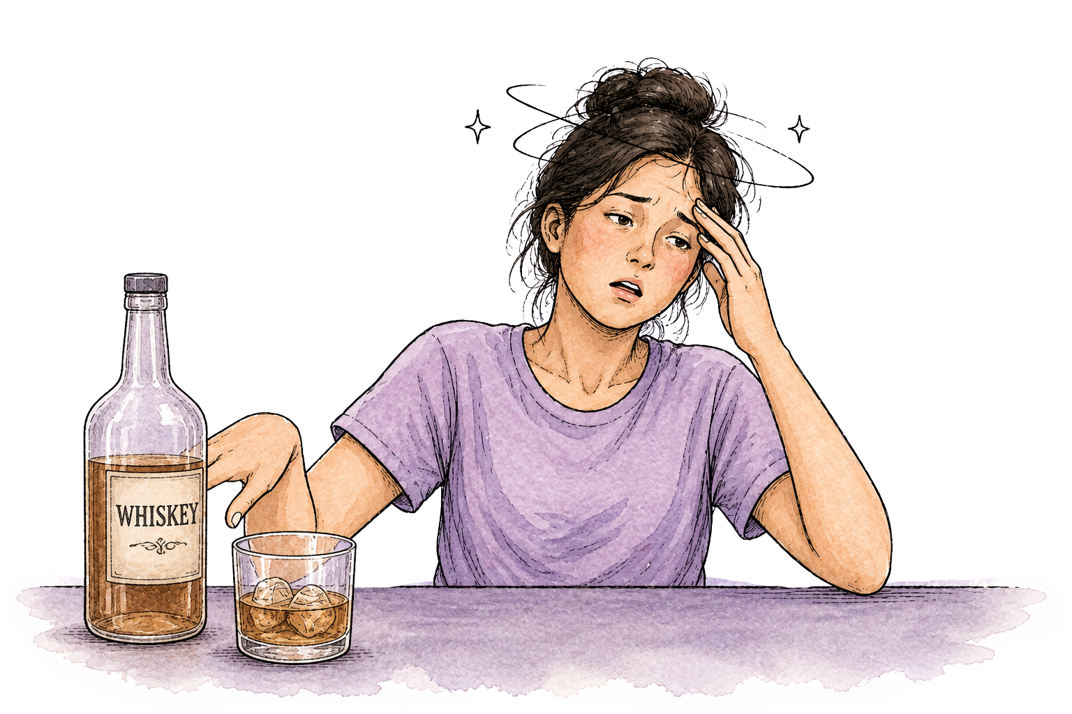 Intoxicated woman illustrating impaired decision-making capacity and consent concepts for the ANCC PMHNP board exam.