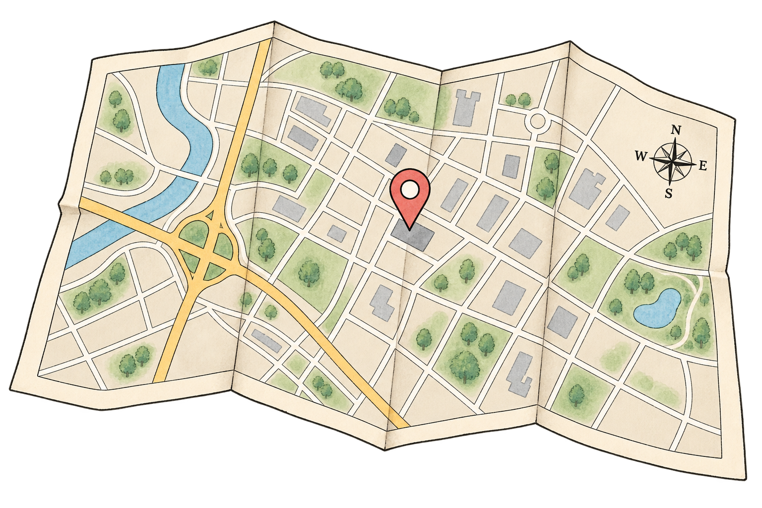 Map and route illustration showing directions, parking, and testing center location to reduce exam-day uncertainty before the ANCC PMHNP board exam.