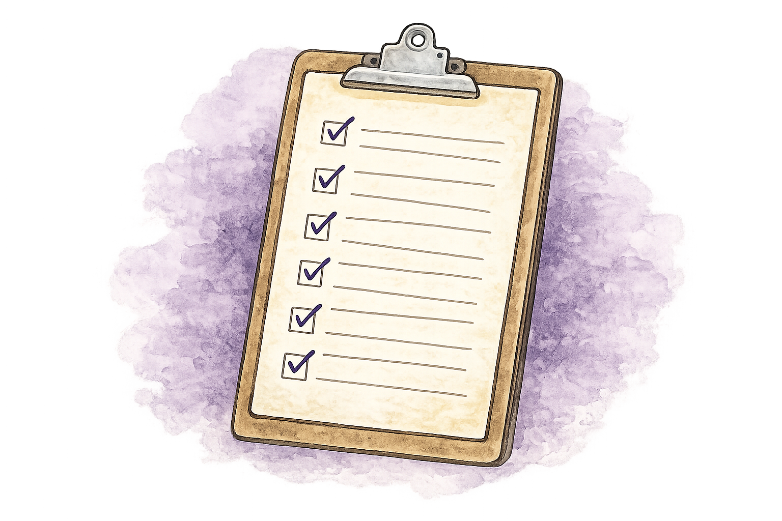 Vintage medical textbook illustration of a clipboard and checklist symbolizing psychiatric screening tools and PMHNP board exam preparation.