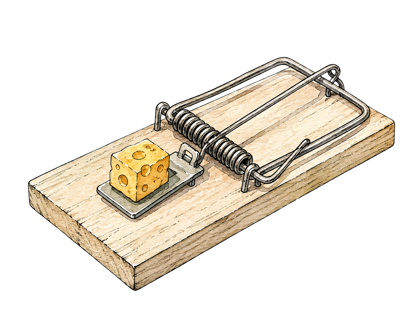 Mouse trap illustration representing common pharmacology traps and mistakes to avoid on the ANCC PMHNP board exam.