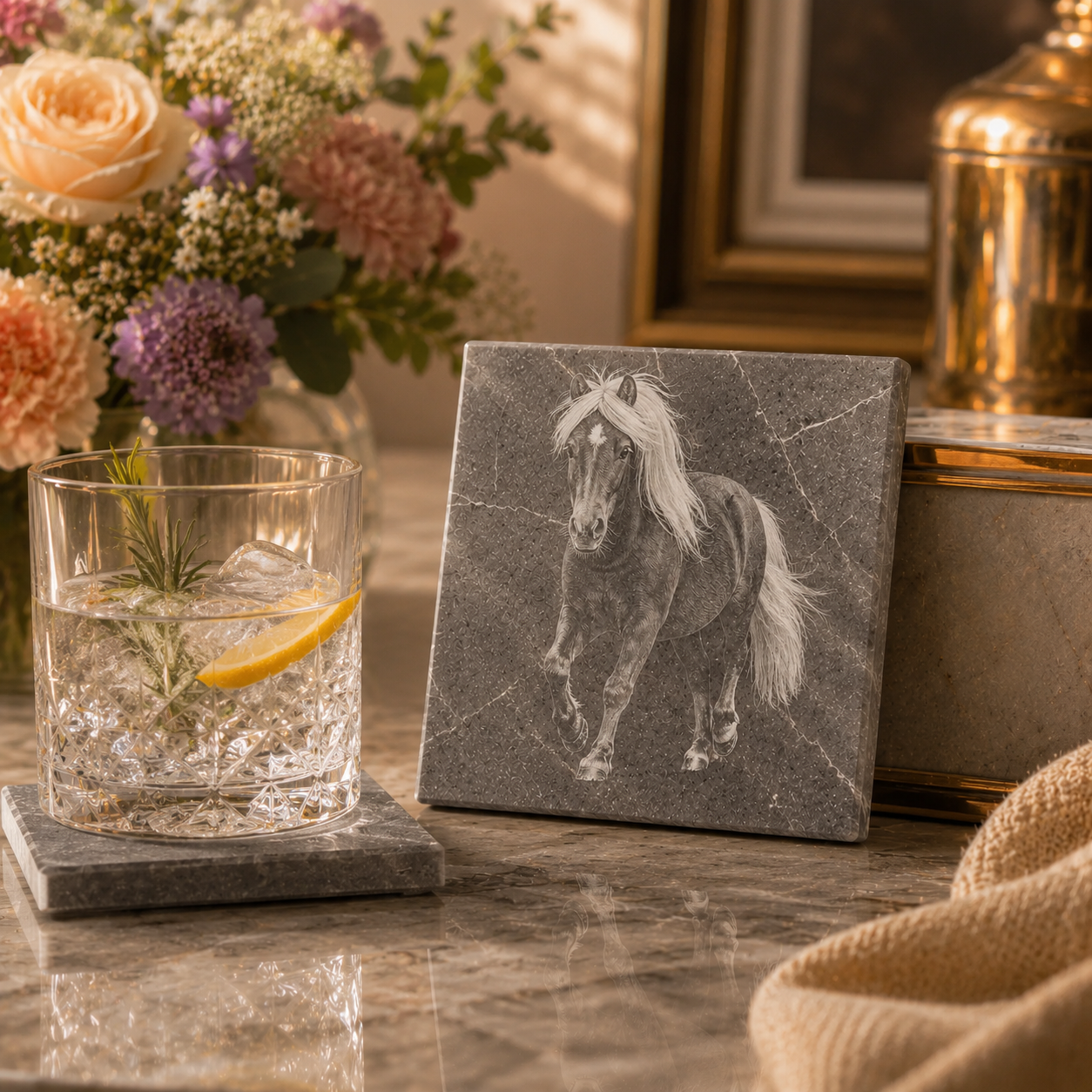 Bracken -  The Spirit of Curiosity Marble Coaster Set