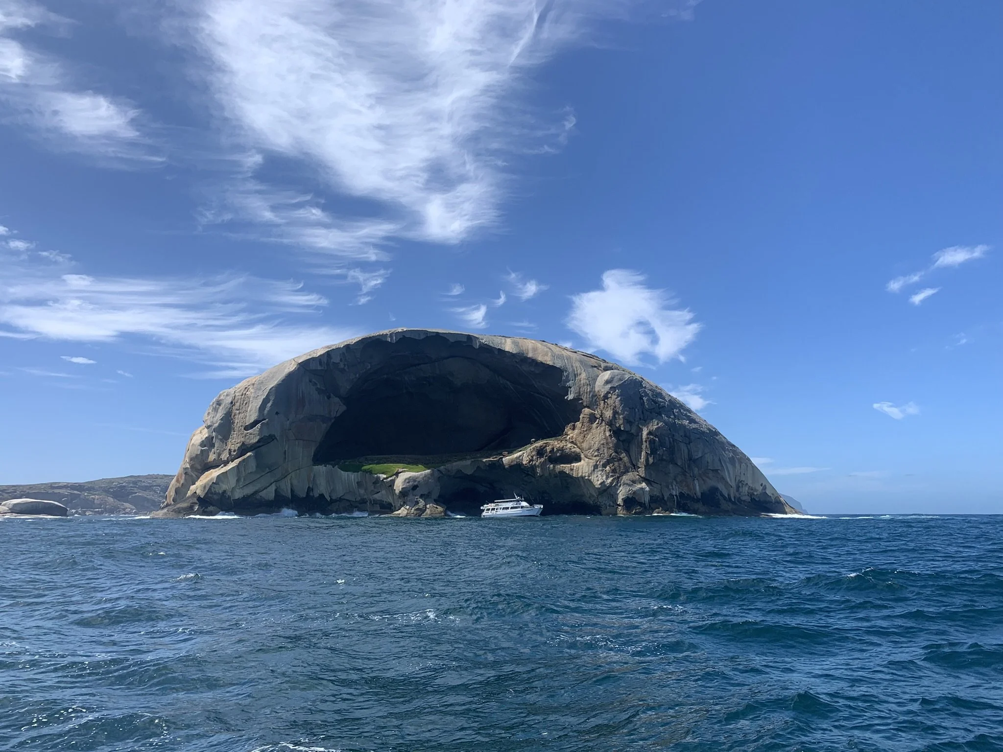 Coastal rock formation and sea cave near Wilsons Prom coastline