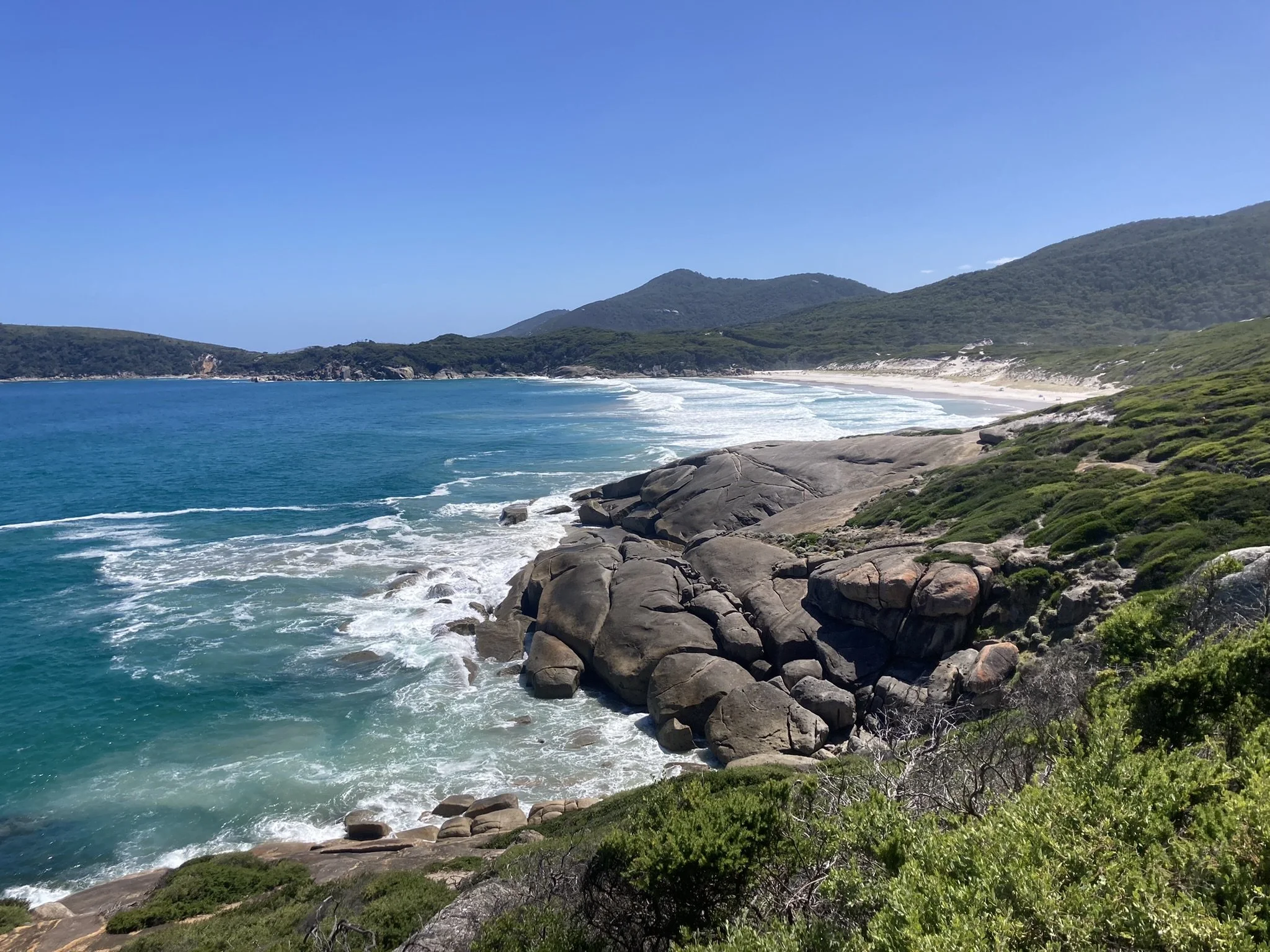 Turquoise waves along the Wilsons Prom coastline near Prom Gate Getaway