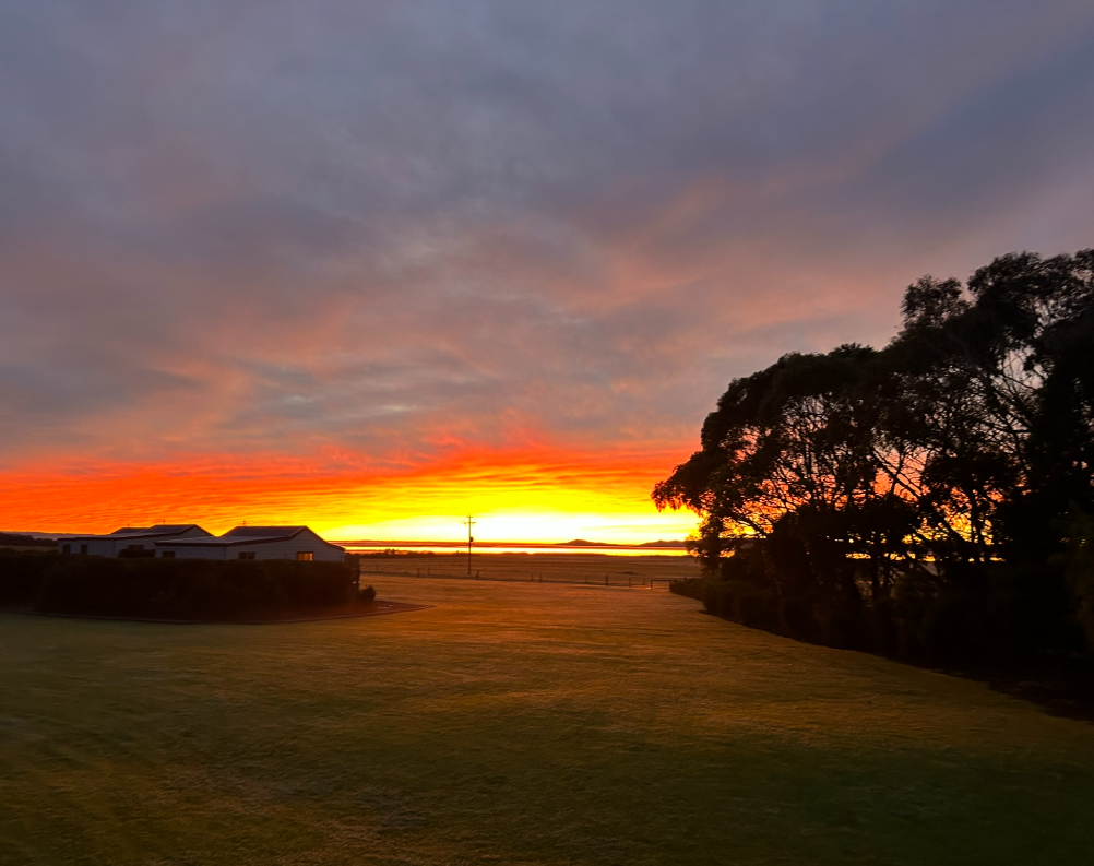 Sunset over Yanakie near Prom Gate Getaway and Wilsons Prom