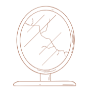 Decorative mirror with an intricate, swirling frame design