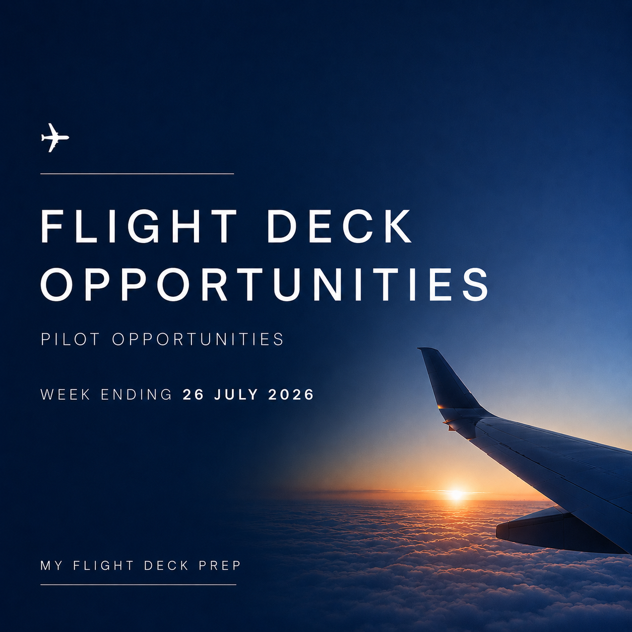 Pilot Job Openings - Week ending 26 July