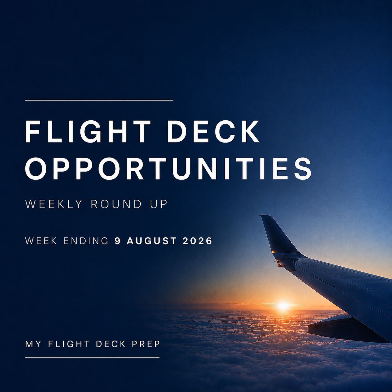 Pilot Job Openings. Week ending 9 August 2026. 