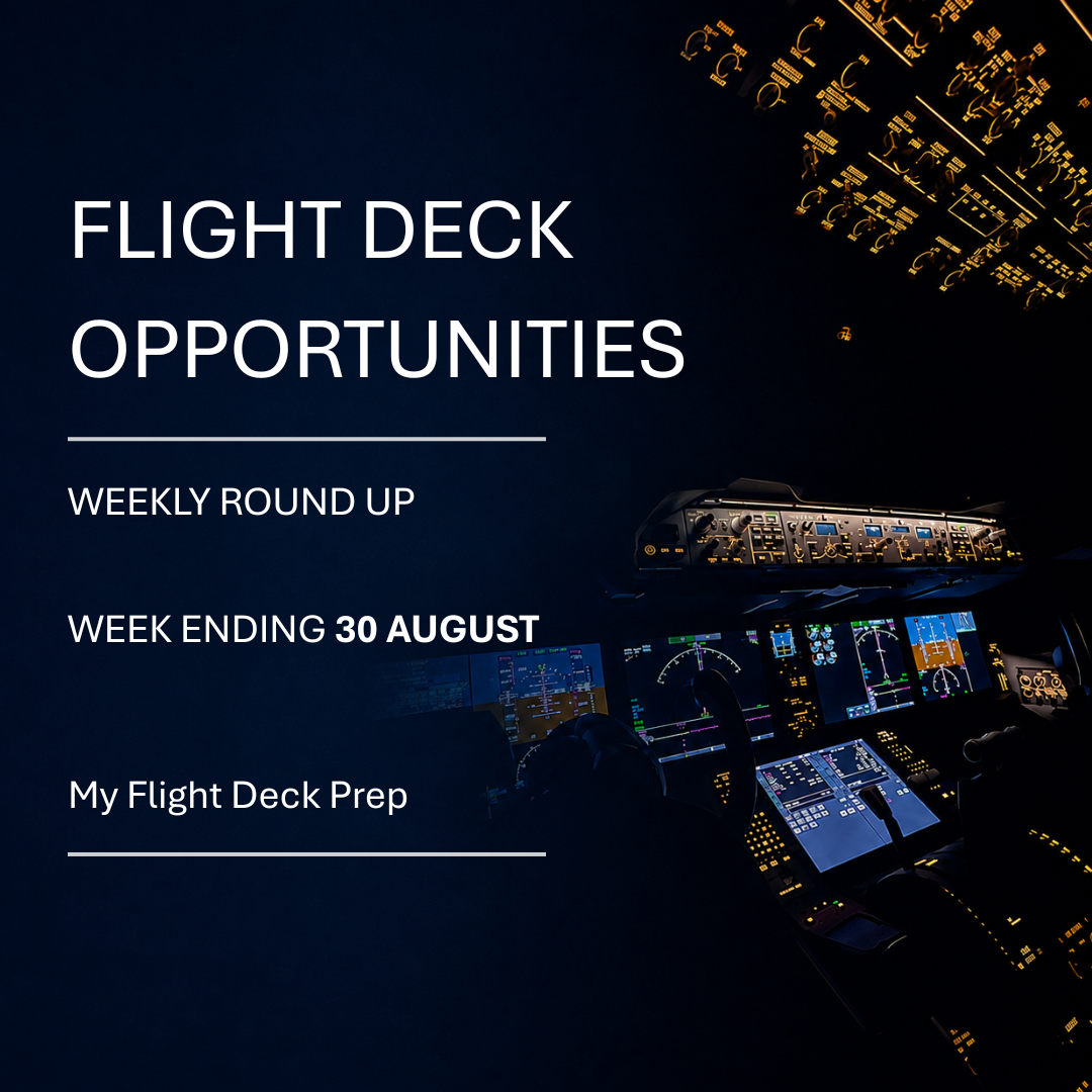Pilot Job Openings. Week Ending 29th August 2026