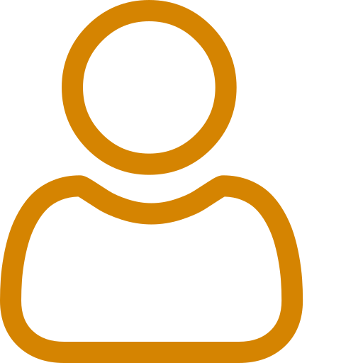 Outline of a person icon in brown color.