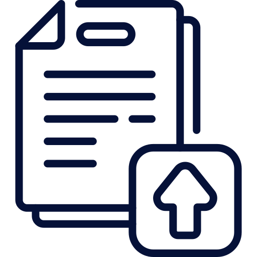 Icon of a document with an upward arrow.