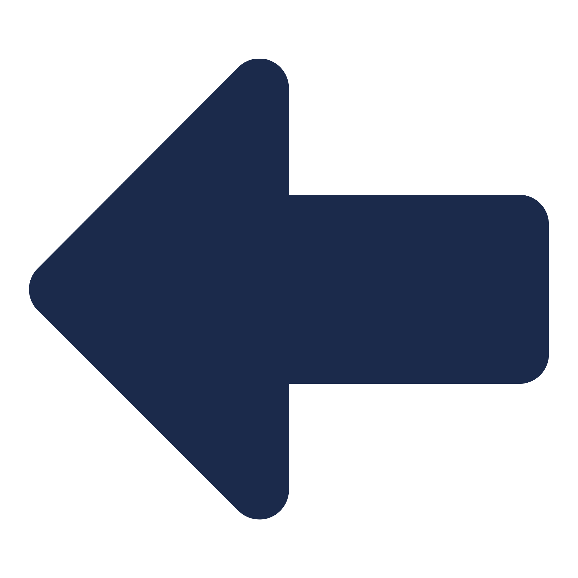 Dark blue back arrow icon