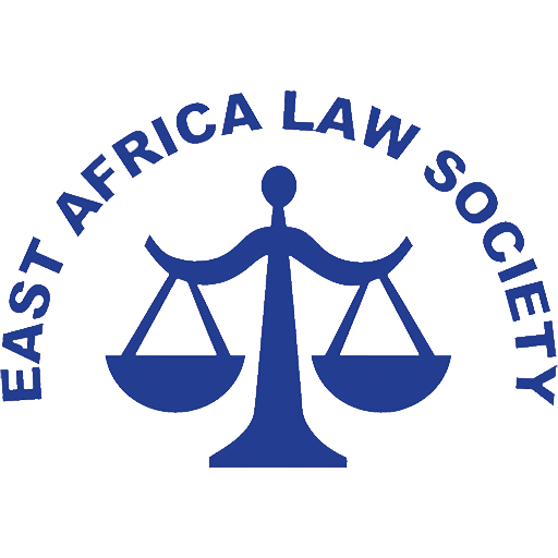 Logo of the East Africa Law Society featuring a blue scale of justice.