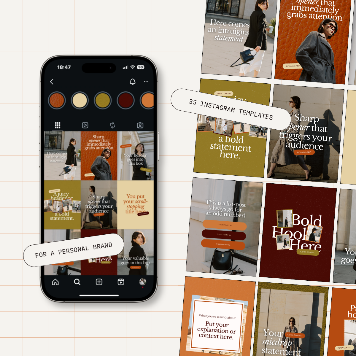 Instagram Templates for Personal Brands (Neutral) | The Kit