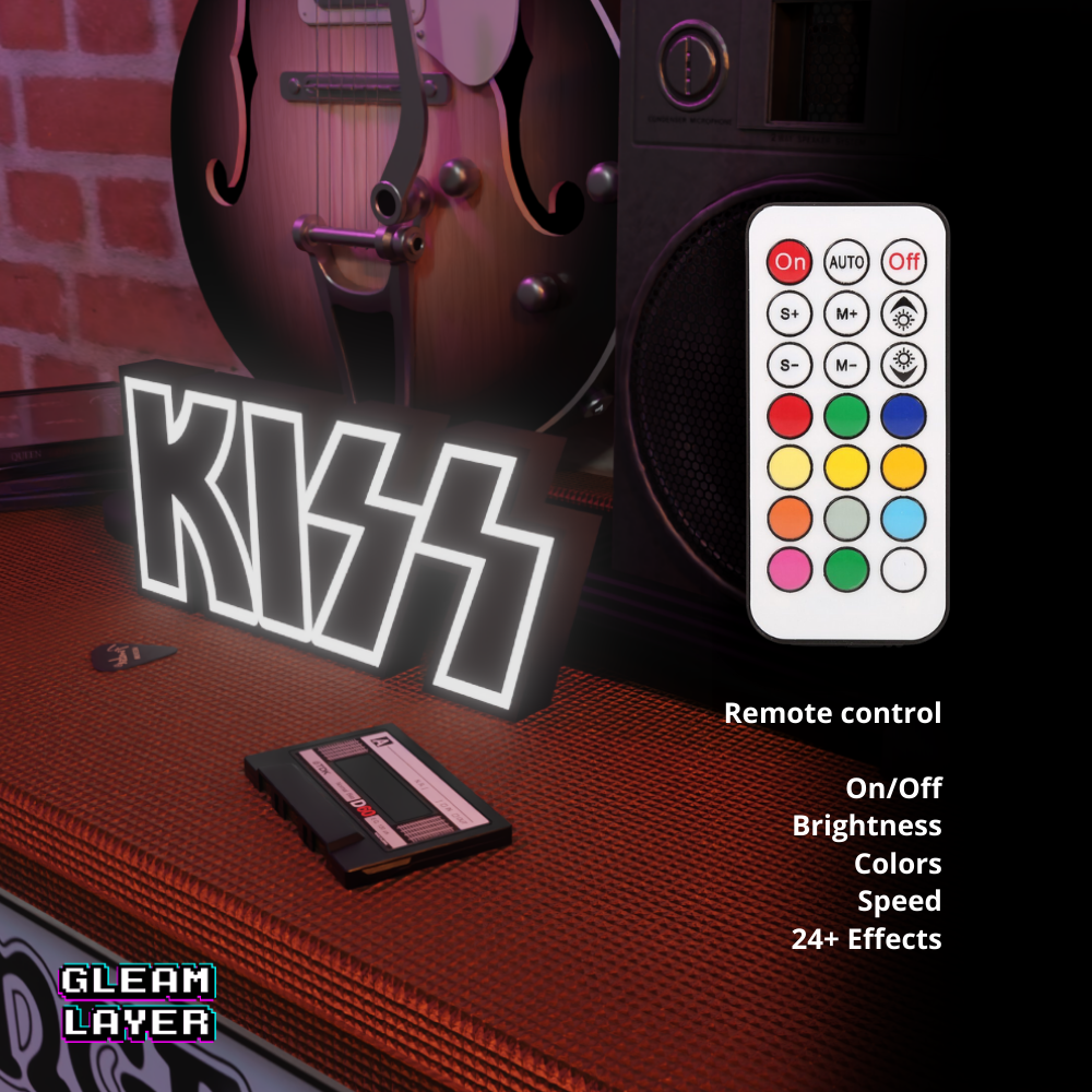 Kiss Retro Rock Era LED Accent for Music & Chill Setups