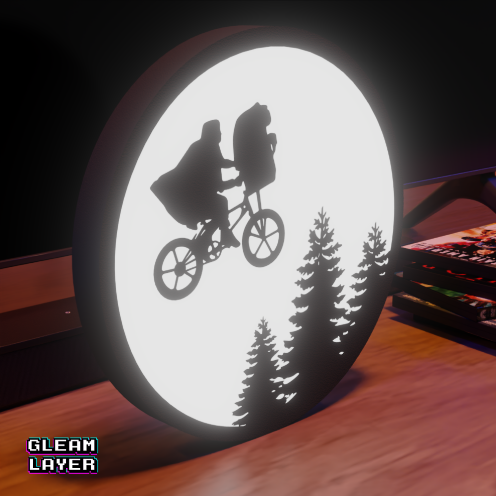 E.T. the Extra-Terrestrial Bicycle Moon Scene LED Lightbox for Collector Spaces